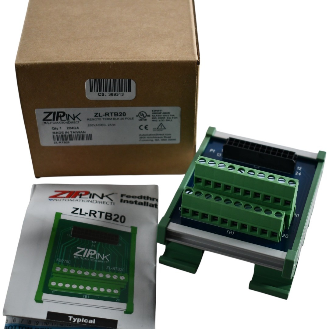 NEW Automation Direct ZL-RTB20 ZIPLink Remote Terminal Block 20 Pole DIN Mount