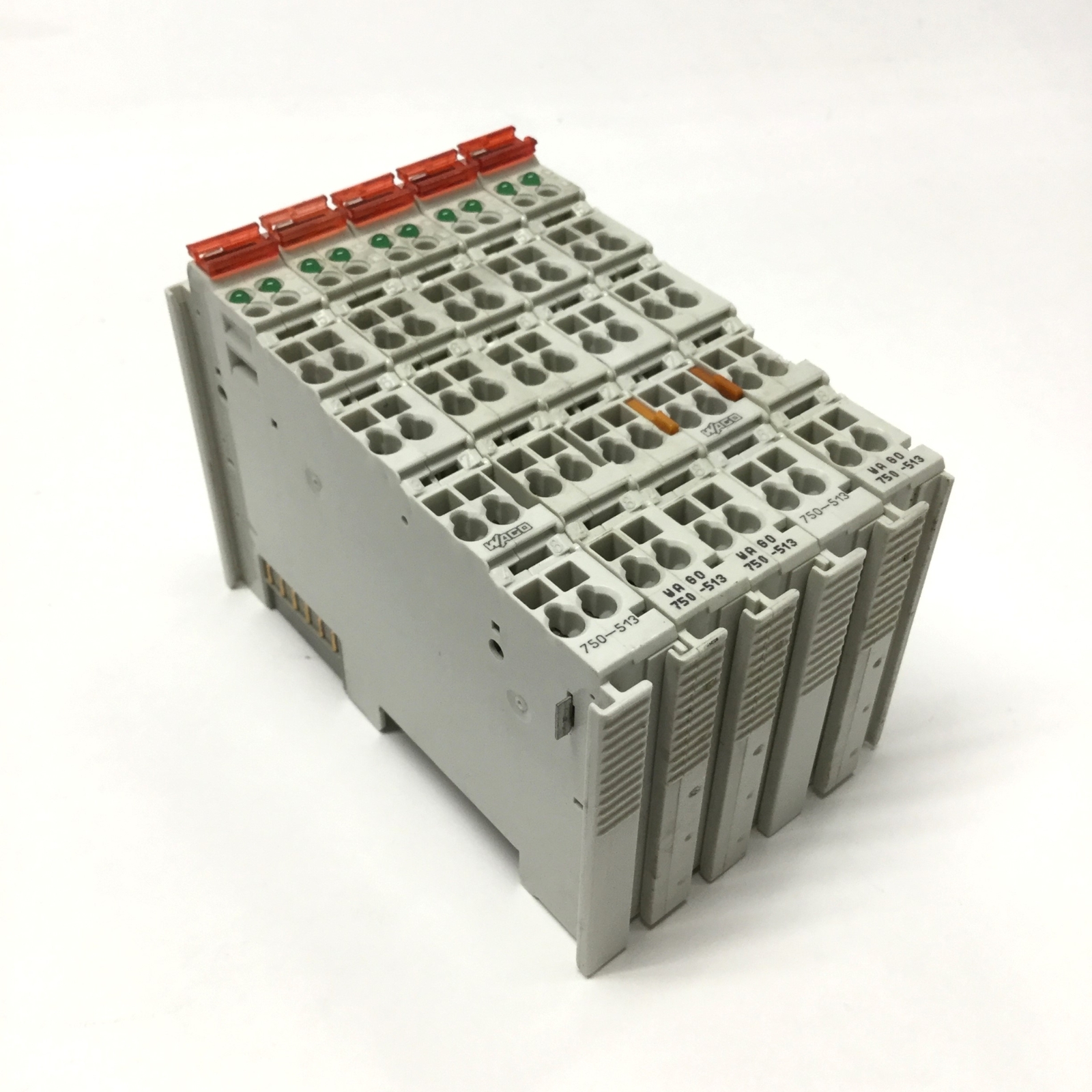 Lot of 5 Wago 750-513 Relay Output Modules, 2-Channel, 250VAC, 2A, DIN Mount