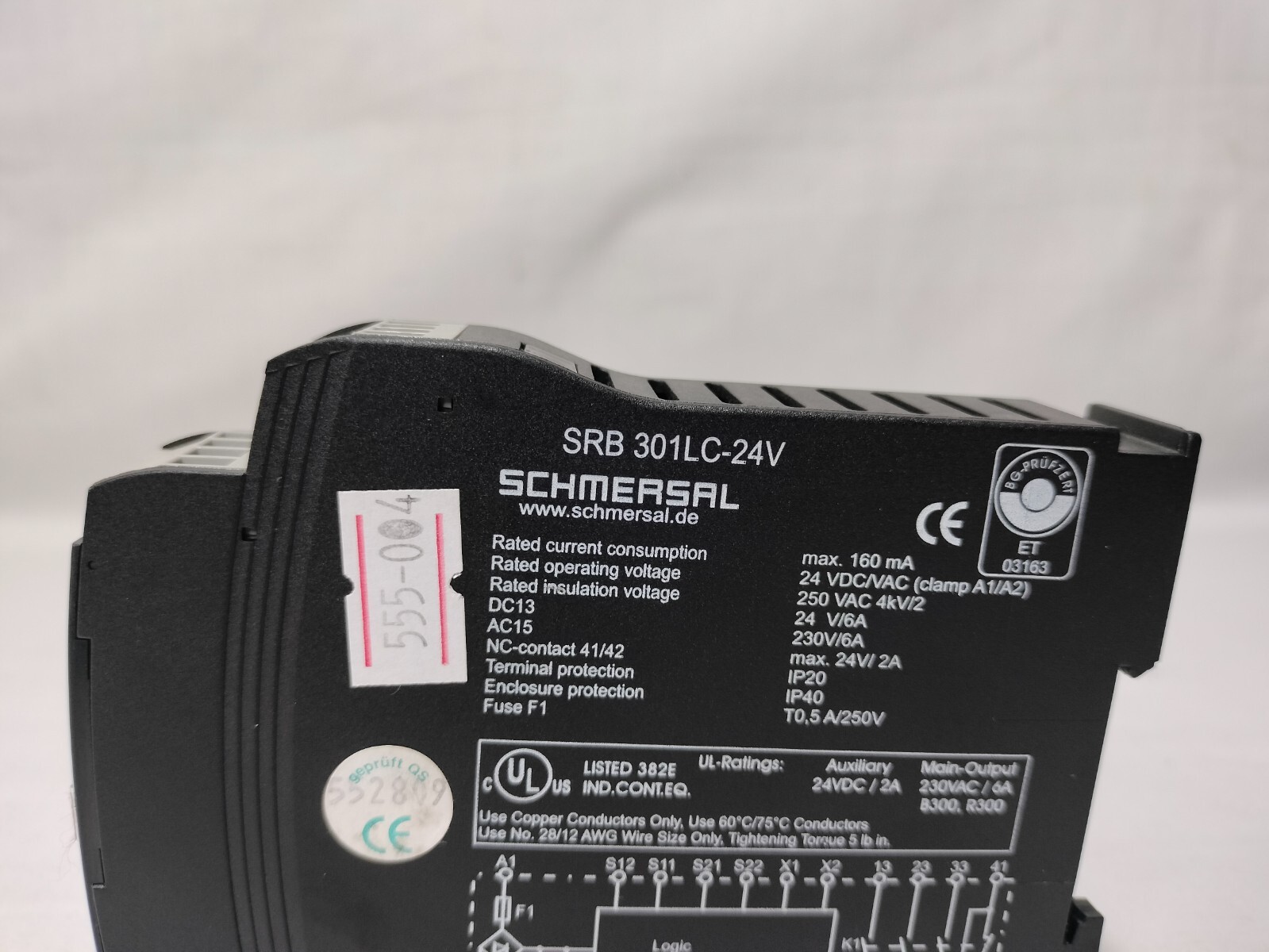 Schmersal SRB 301LC-24V SRB301LC24V Safety Relay 160mA 24VDC/VAC 250VAC