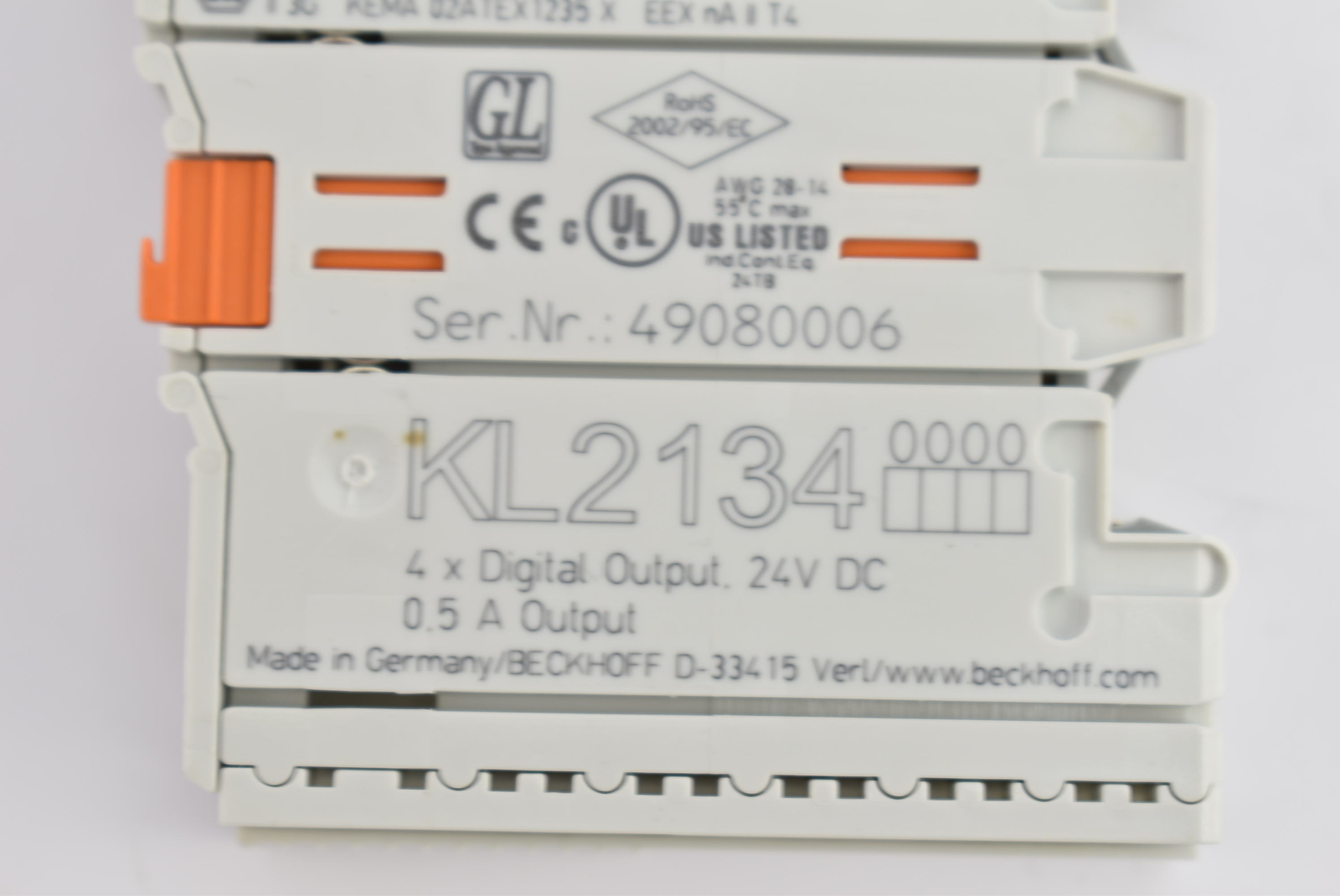 Beckhoff Bus Terminal 4 Channel Digital Output 24V DC 0.5A KL2134 ( KL2134 )