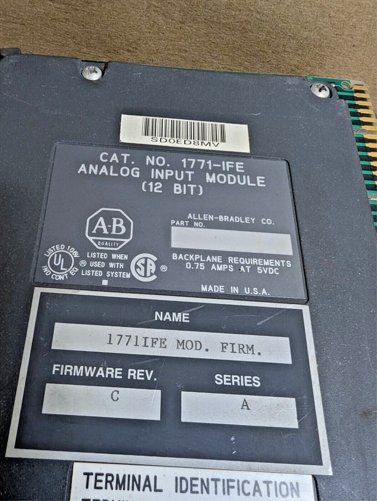 Allen-Bradley 1771-IFE Ser. A PLC-5 Analog Input Module (12 Bit)