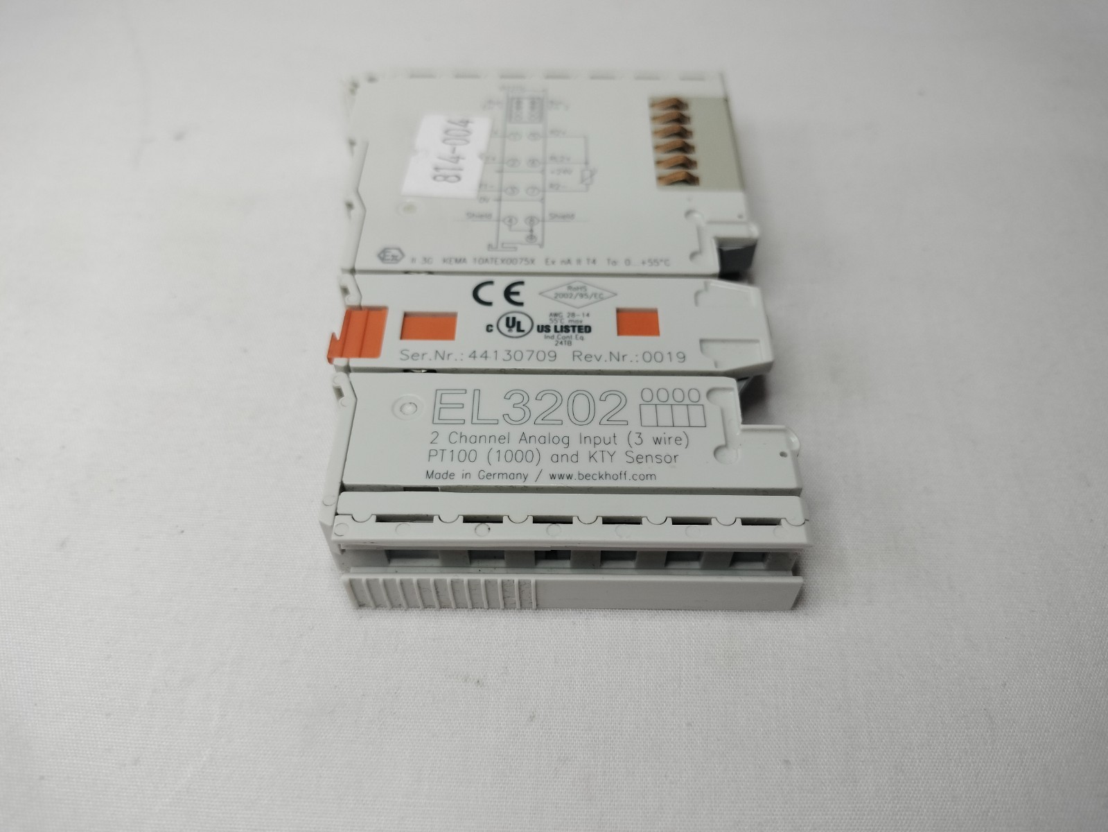 Beckhoff EL3202 EtherCAT Terminal 2-Channel Analog Input Made in Germany