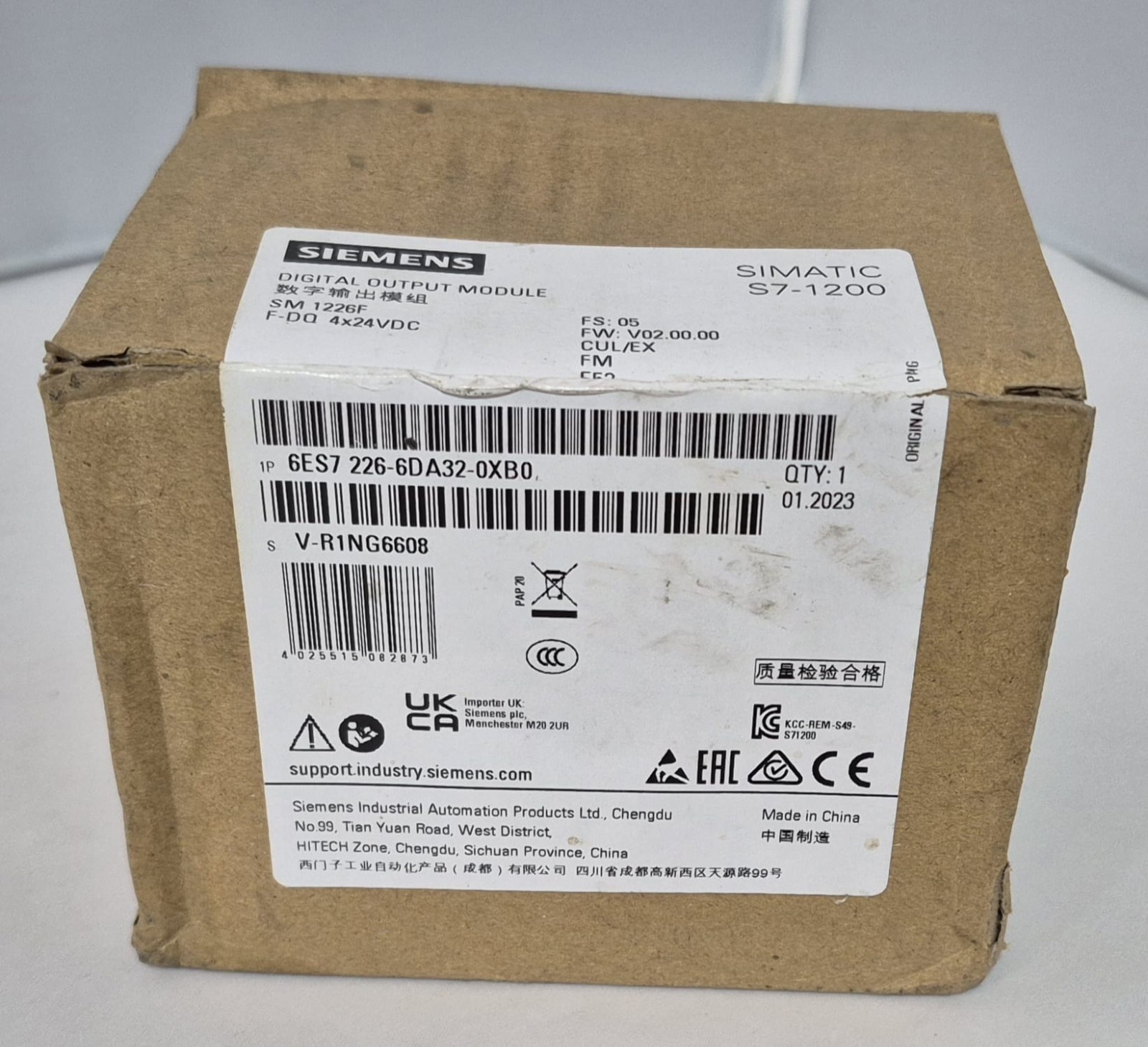 Siemens SIMATIC S7-1200 SM1226F Safety Digital Output Module 6ES7226-6DA32-0XB0