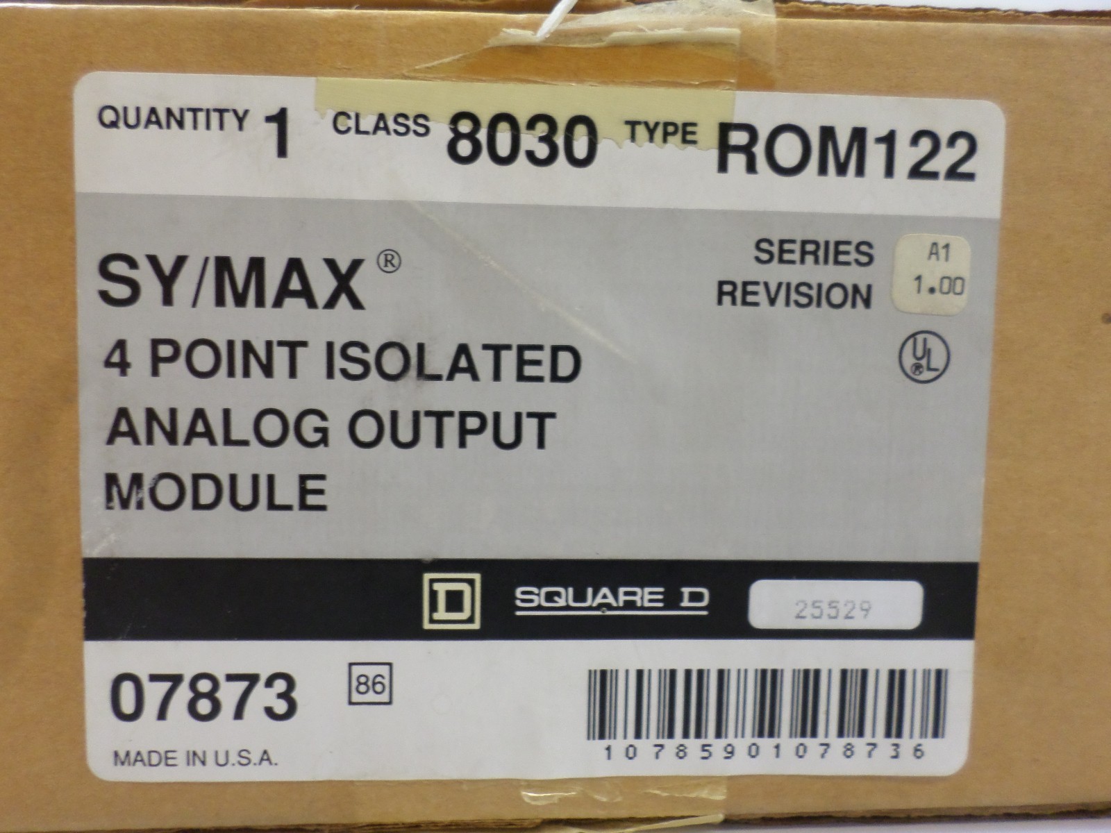 New Surplus Square D 8030 ROM122 4 Point Isolated Analog Output Module Ser A1