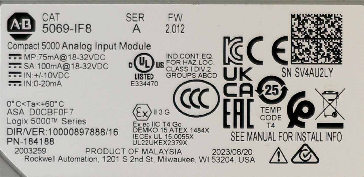 Allen-Bradley 5069-IF8 Compact 5000 Analog Input Module New