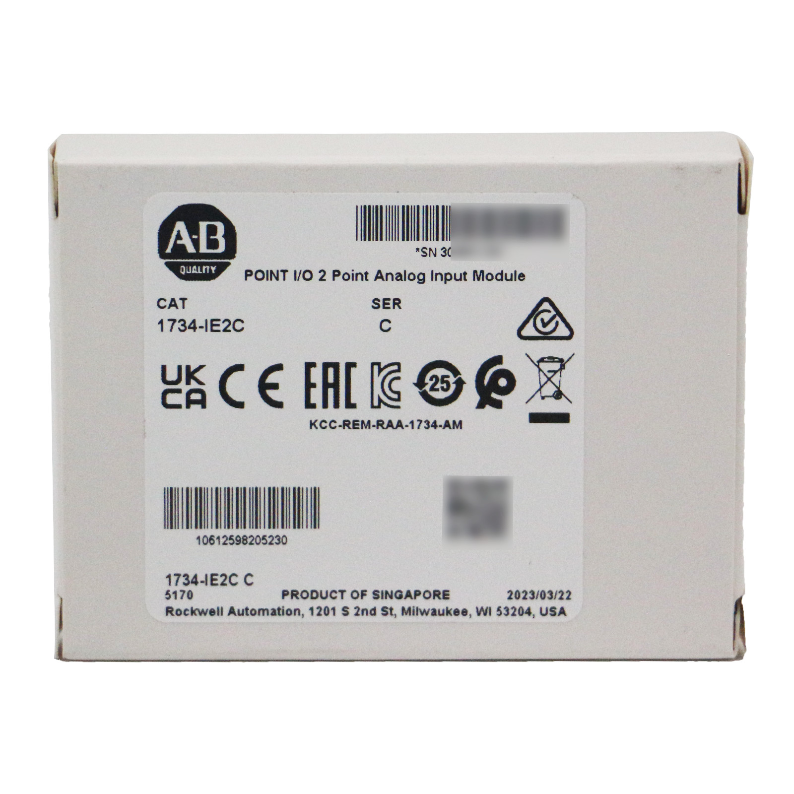 100% New Allen-Bradley 1734-IE2C POINT I/O 2 Point Analog Input Module