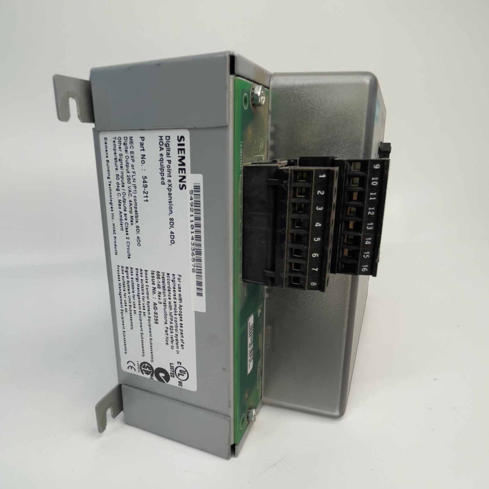 Siemens APOGEE Automation Analog Point Expansion Module 549-211 HOA Ready