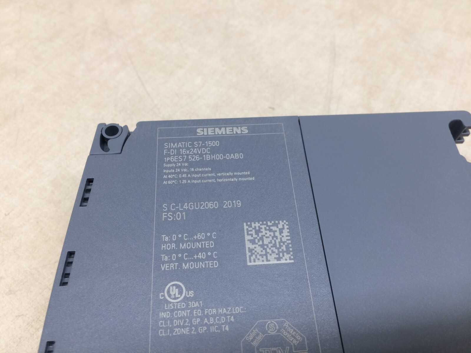 Siemens Simatic S7-1500 F-DI 16x24VDC 6ES7 526-1BH00-0AB0 FS:01 Failsafe Digital