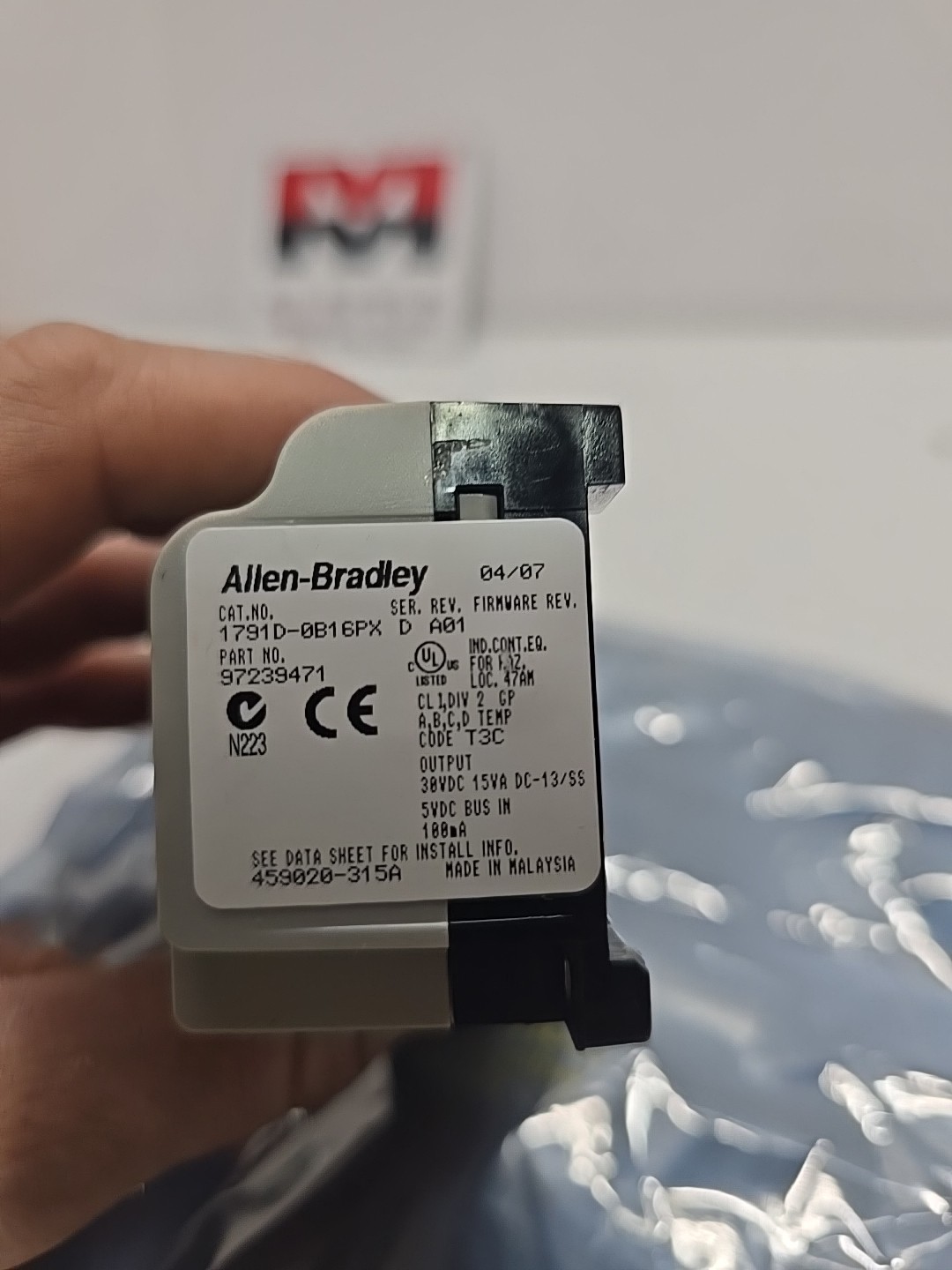 Allen Bradley 1791D-0B16PX SER. D REV. A01 Compact Block I/O Used Tested Ok