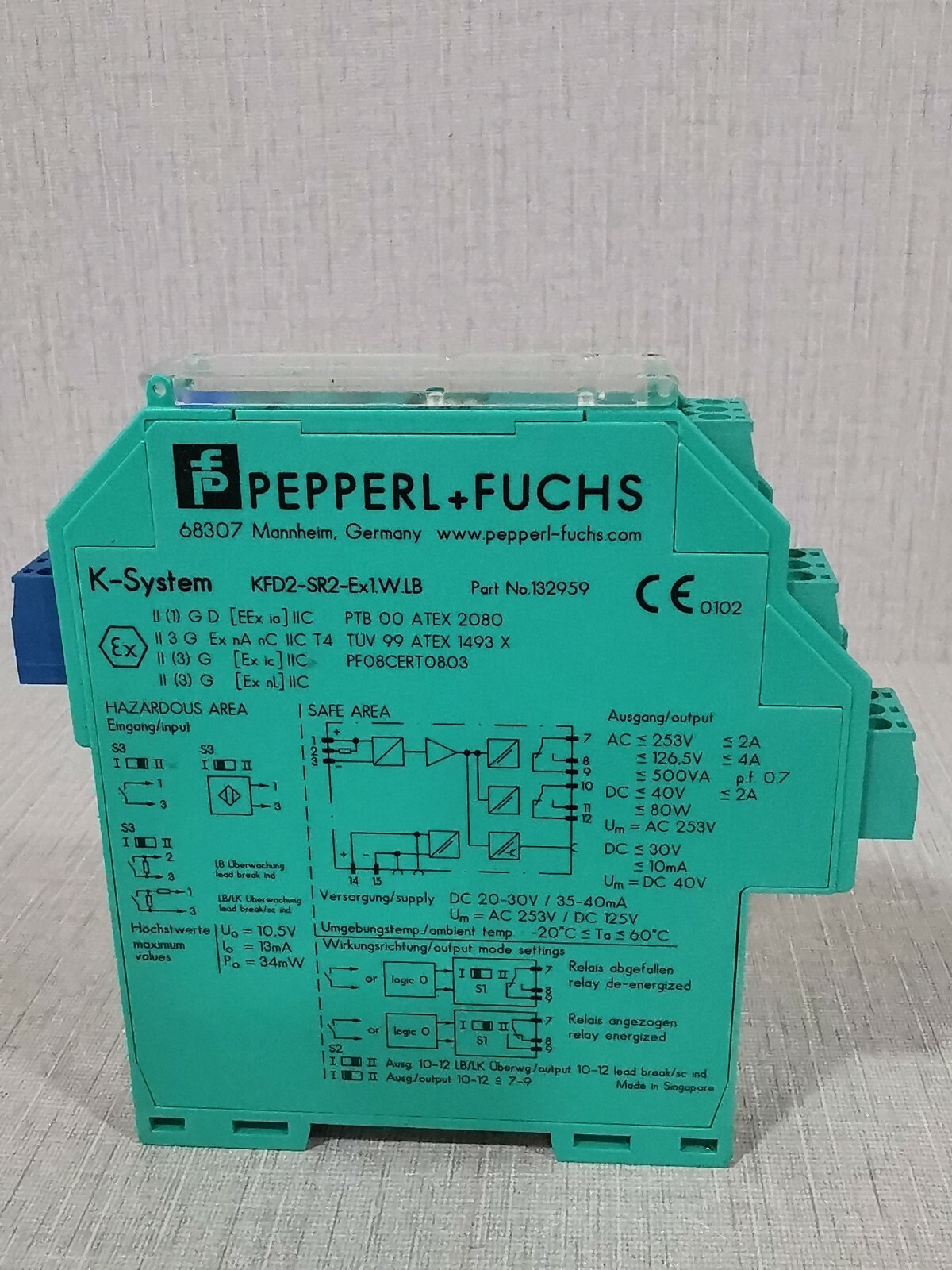 PEPPERL+FUCHS KFD2-SR2-Ex1WLB Isolated Amplifier 132959