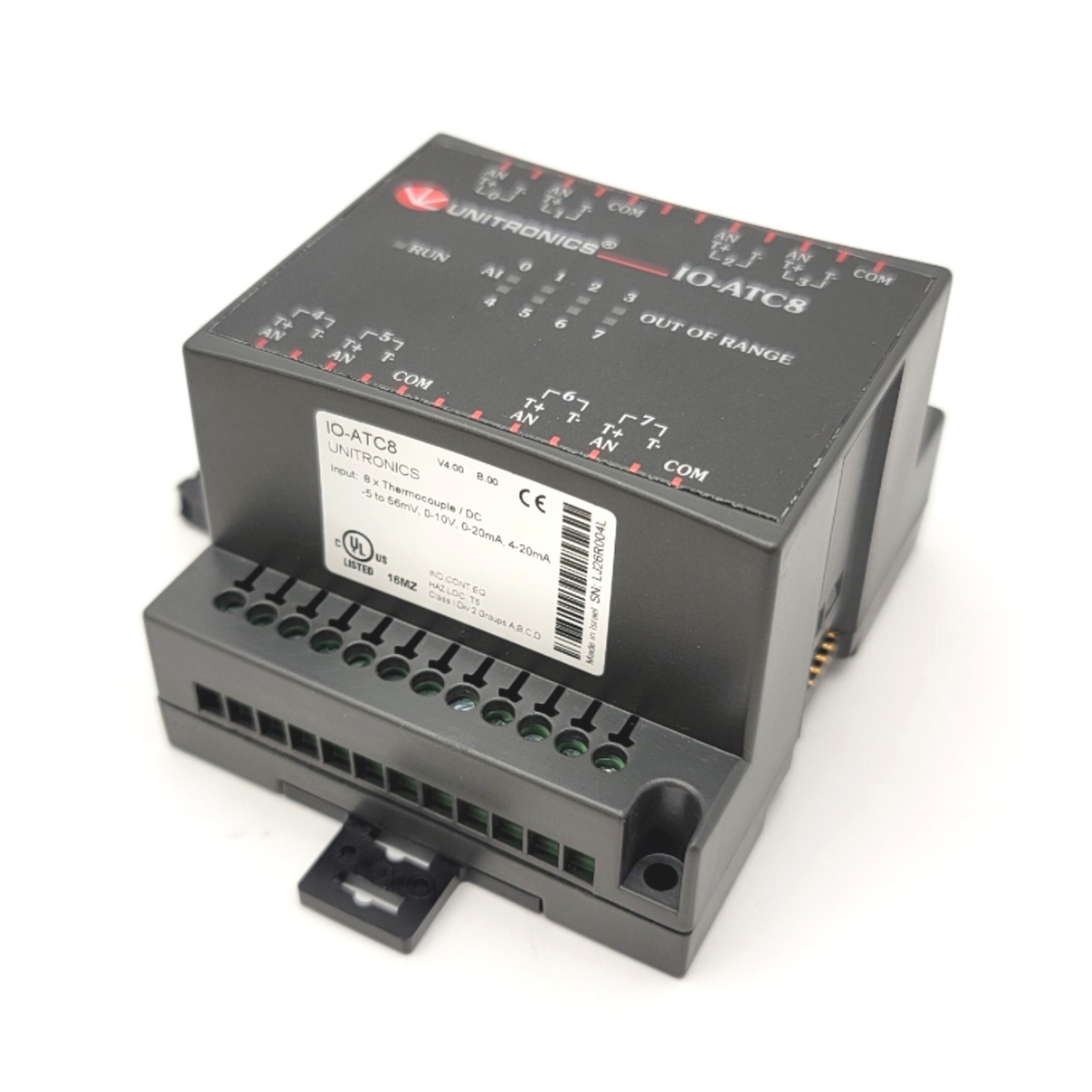 Unitronics IO-ATC8 Expansion Module 8 Analog/Thermocouple Inputs 0-10V 0-20mA
