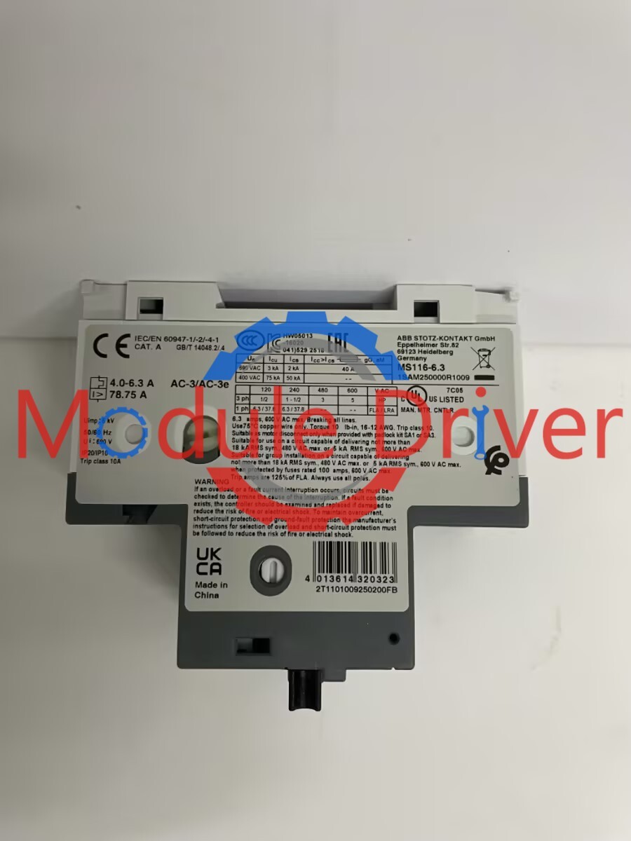 New ABB MS116-6.3 Manual Motor Starter 4-6.3A 1SAM250000R1004