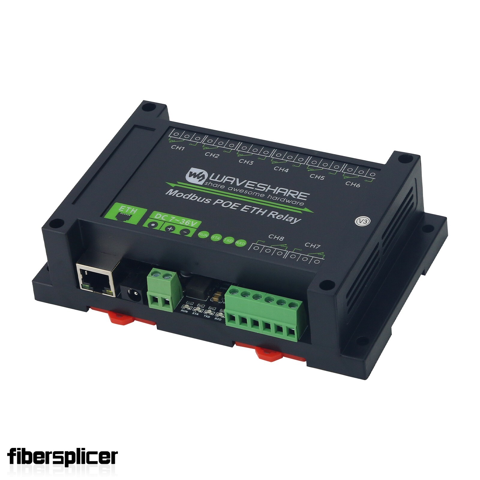 Waveshare Industrial 8-Channel Ethernet Relay Module Modbus POE ETH Relay