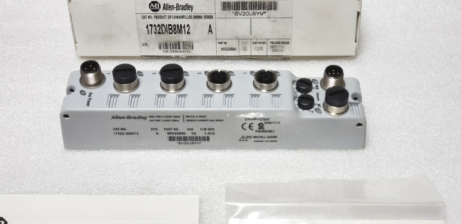 ALLEN BRADLEY 1732DIB8M12 Series A ARMORBLOCK DUAL PORT ENET/IP, NOB