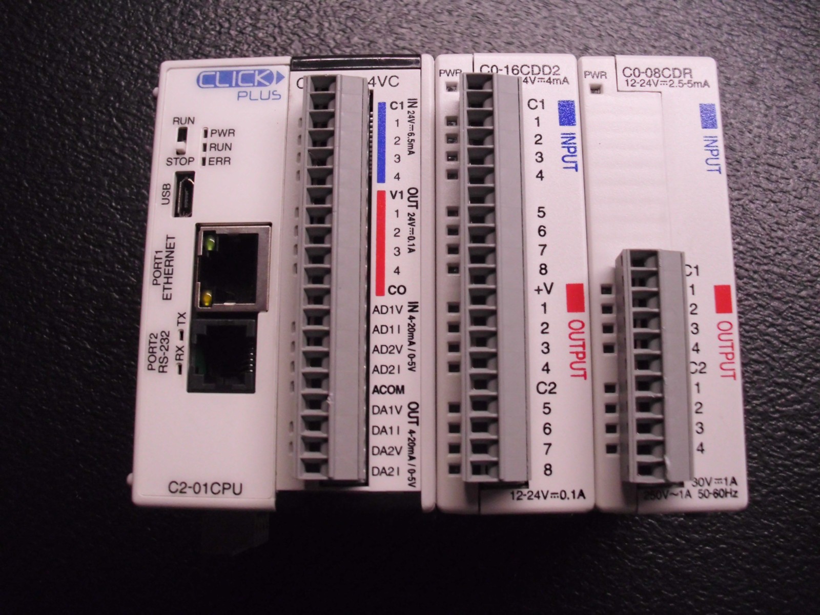 CLICK PLUS PLC C2-01CPU with C2-08D2-4VC, C0-08CDR , C0-16CDD2