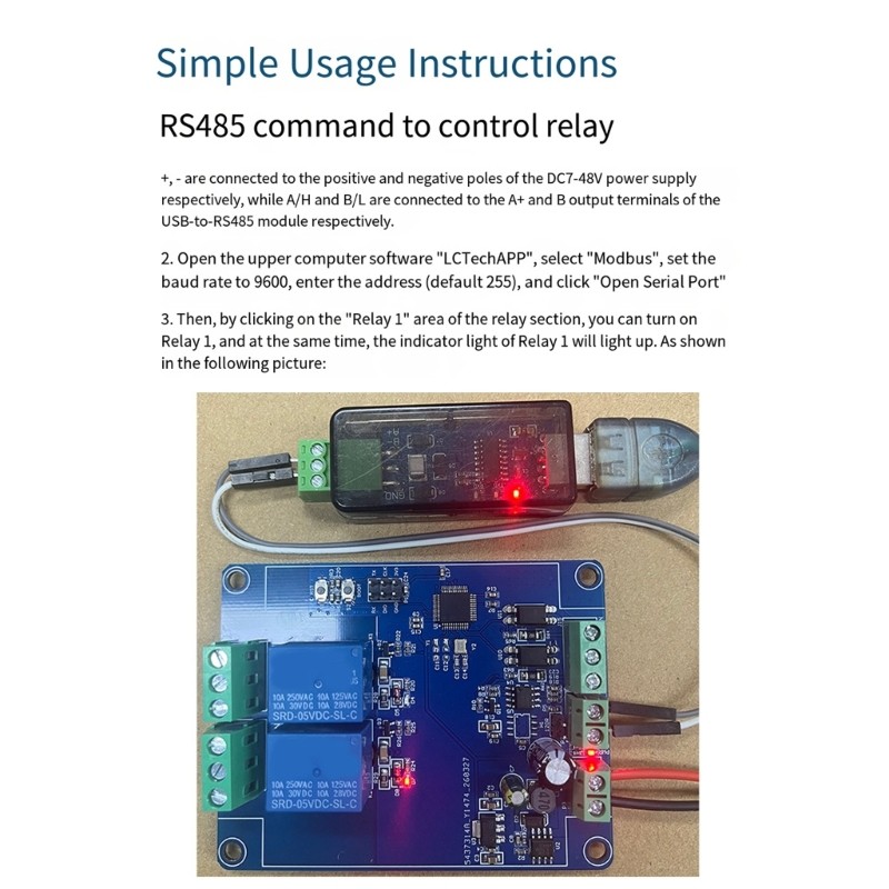 RS485 CAN Communication Port Relays Module 7V-48V Power Input for Automation