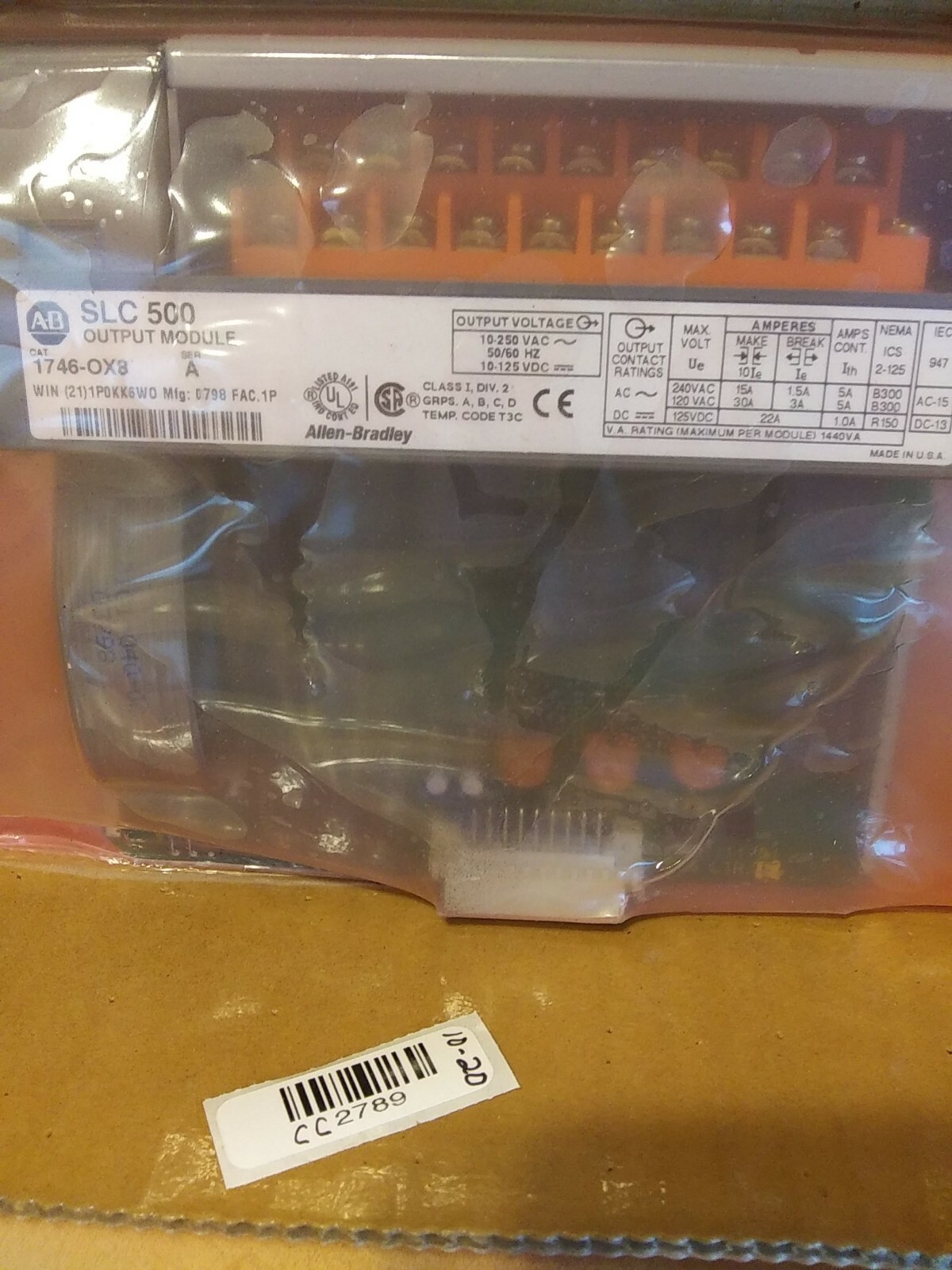 Allen Bradley 1746-0X8 Output Module SLC 500
