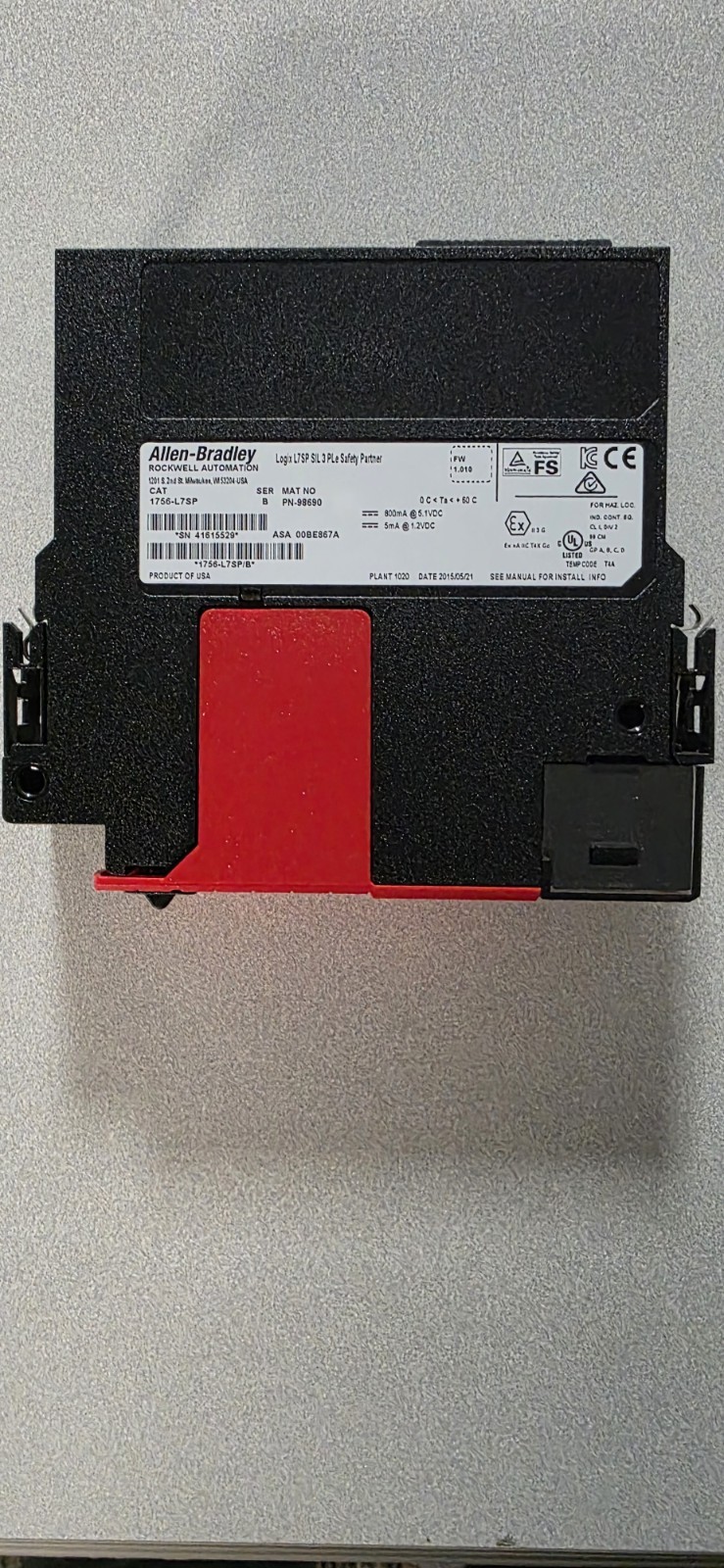 Allen Bradley 1756-L7SP Ser B ControlLogix GuardLogix Safety Partner PLC
