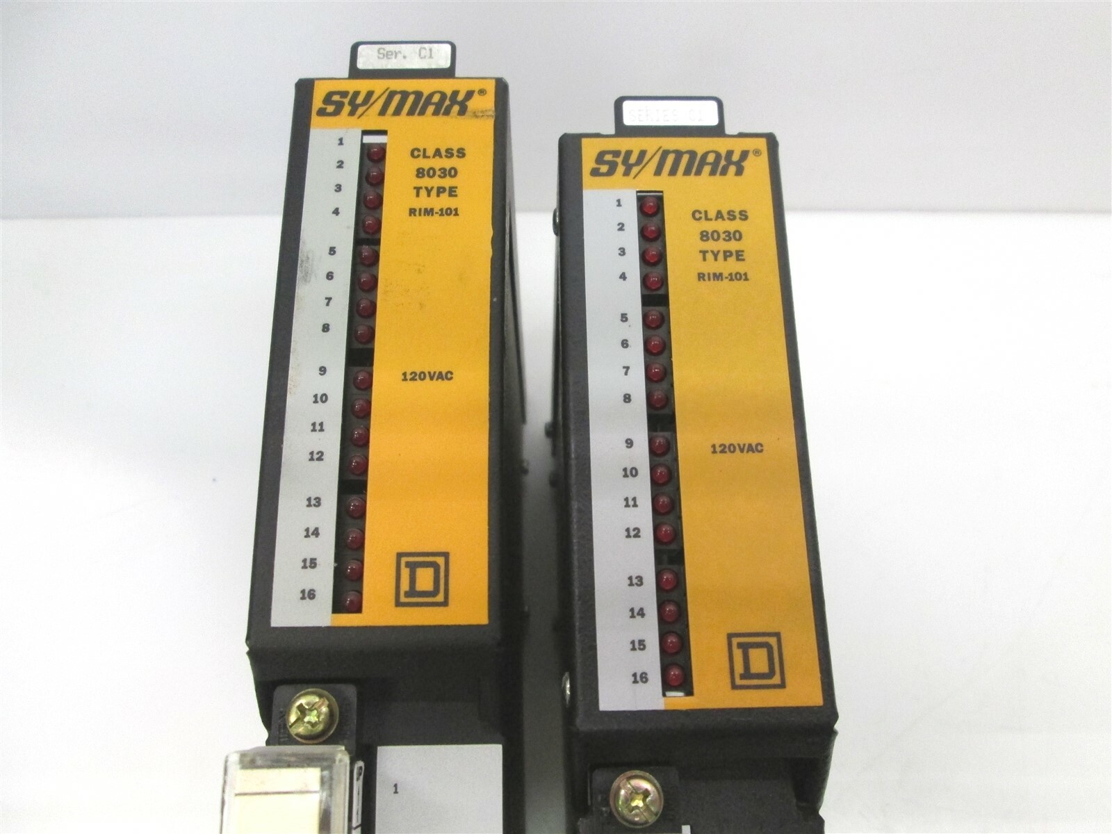 Lot of 2 Square D 8030 RIM101 Ser C1 SY/MAX 120VAC/DC Relay Input Module 16pt