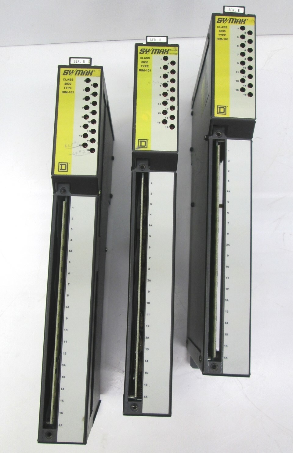 Lot of 3 Square D 8030 RIM101 Ser B SY/MAX PLC 120VAC/DC Relay Input Module 16pt