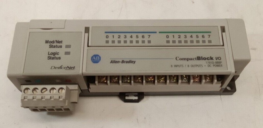 Allen-Bradley 1791D-8B8P Ser D Rev C01 FWR 3.003 Compact Block I/O Module
