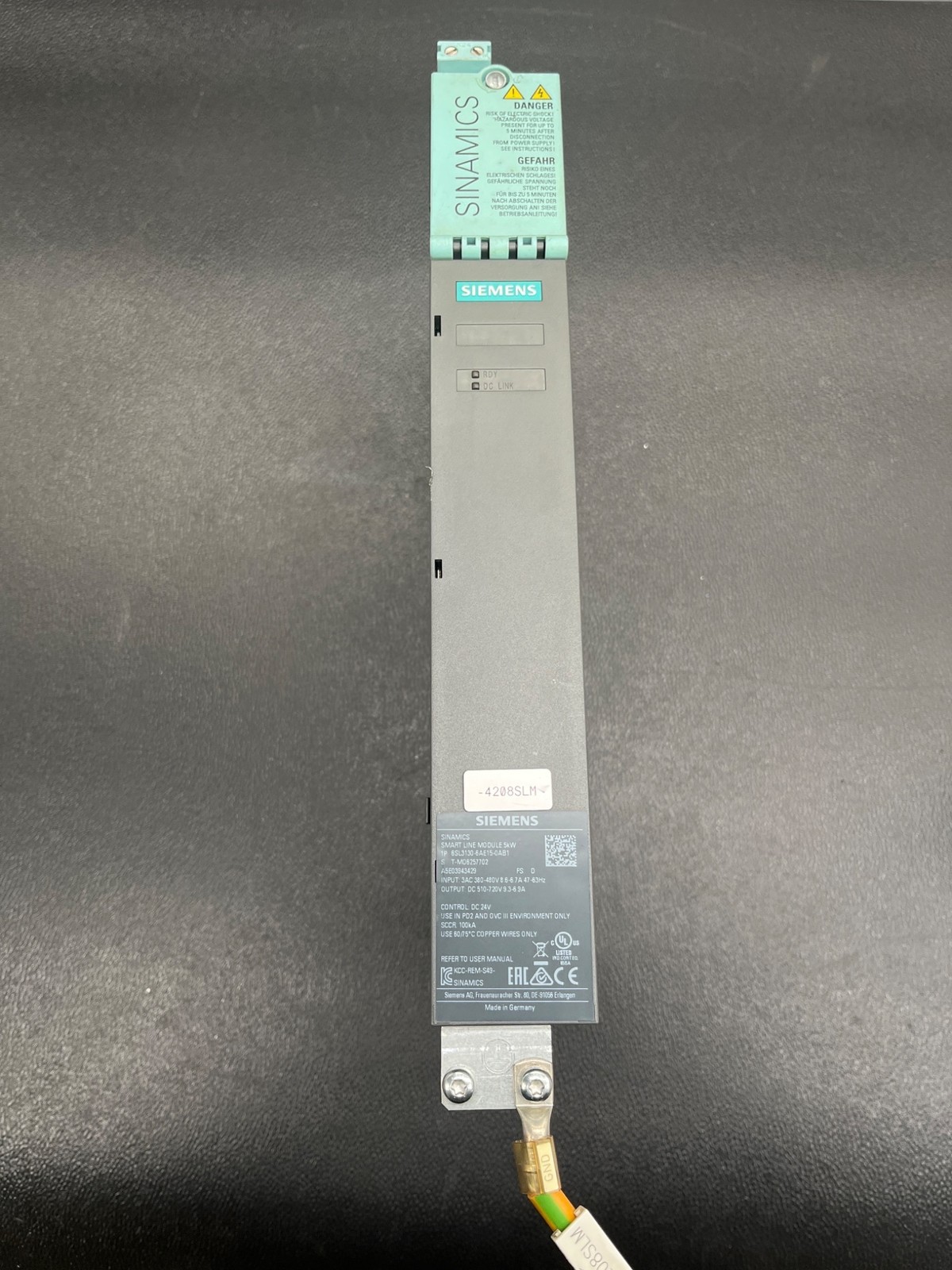 SIEMENS 6SL3130-6AE15-0AB1 SINAMICS Smart Line Module 5kW USED