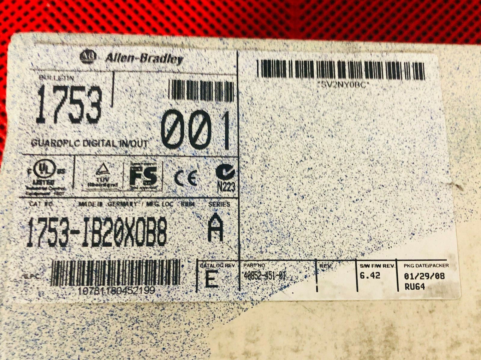 Allen Bradley 1753-IB20XOB8 GuardPLC Digital I/O Module 1753IB20X0B8, Ser A