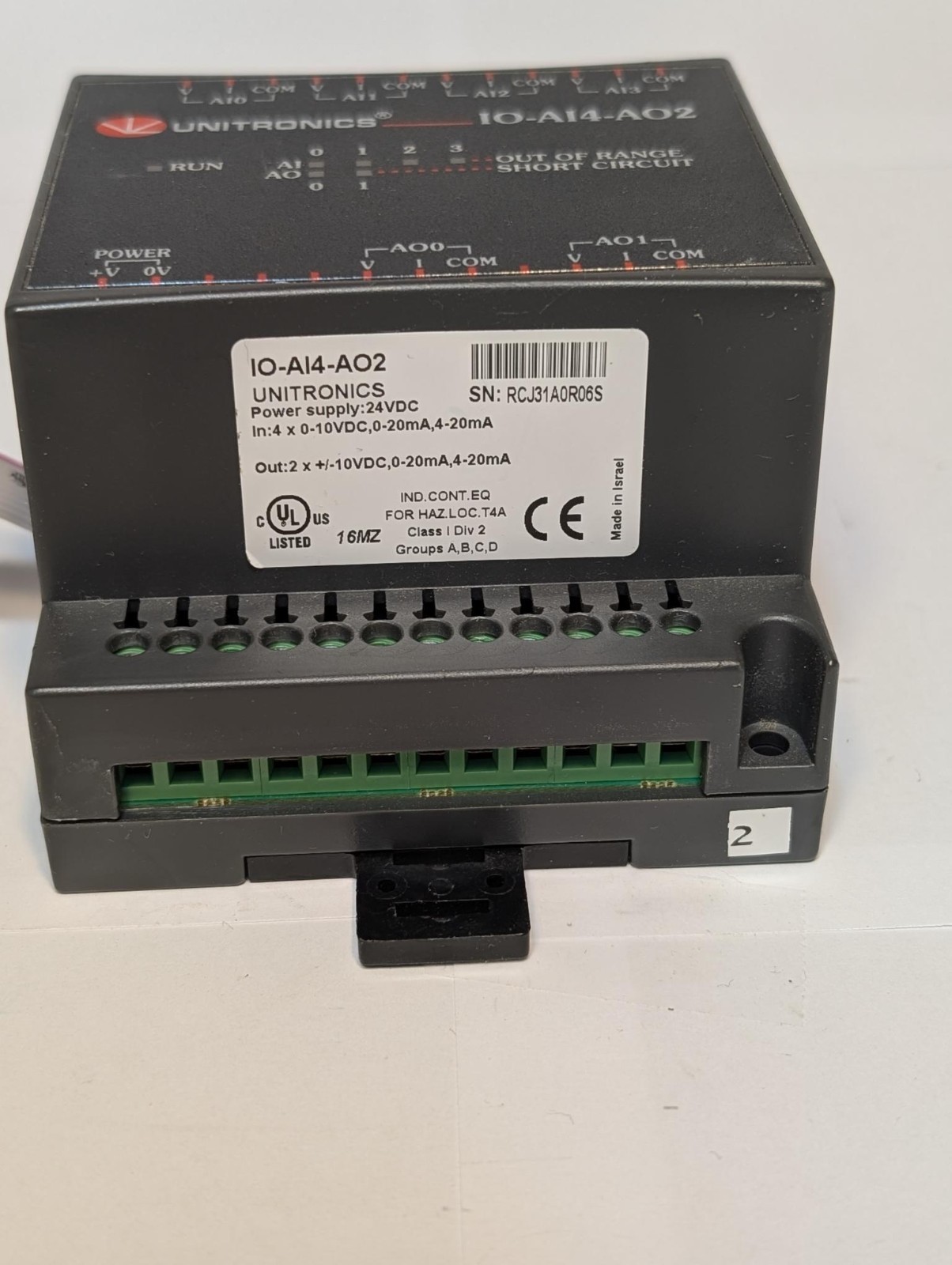 Unitronics IO-AI4-AO2 I/O module