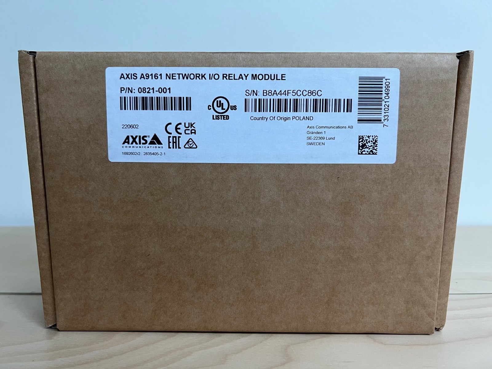 AXIS A9161 Network I/O Relay Module – P/N 0821-001 New & Sealed