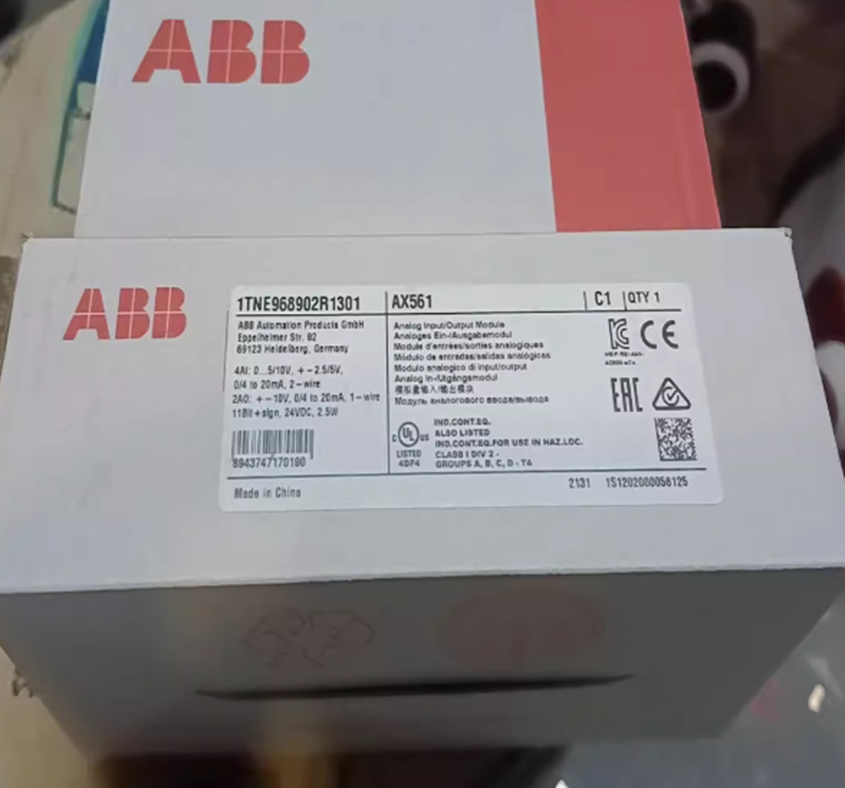 NEW ABB PLC AX561 1TNE968902R1301 Analog Input Output Module