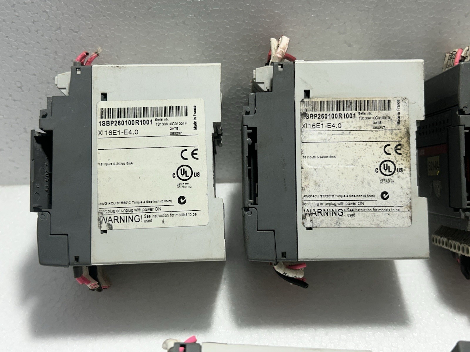 ABB LOT OF 5PCS 1SBP260100R1001 XI16E1-E4.0 INPUT MODULE DIGITAL 16 INPUT