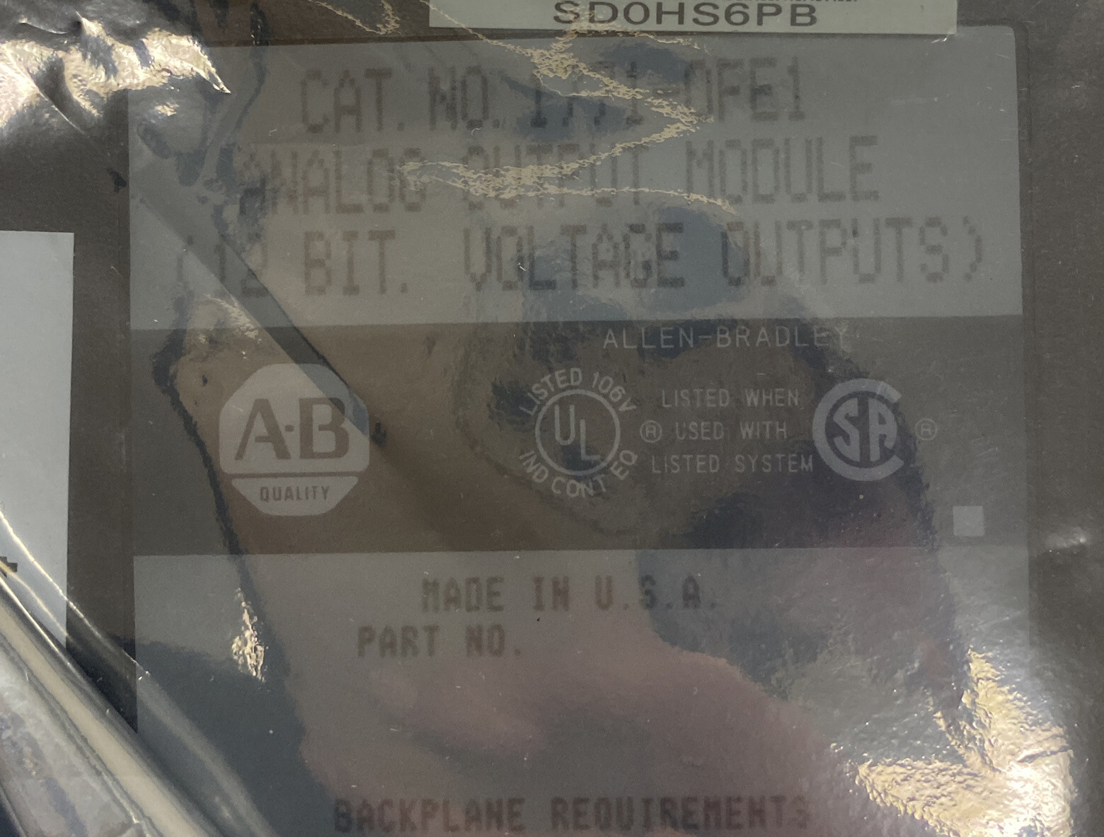 ALLEN BRADLEY,1771-OFE1,ANALOG OUTPUT MODULE REFURBISHED