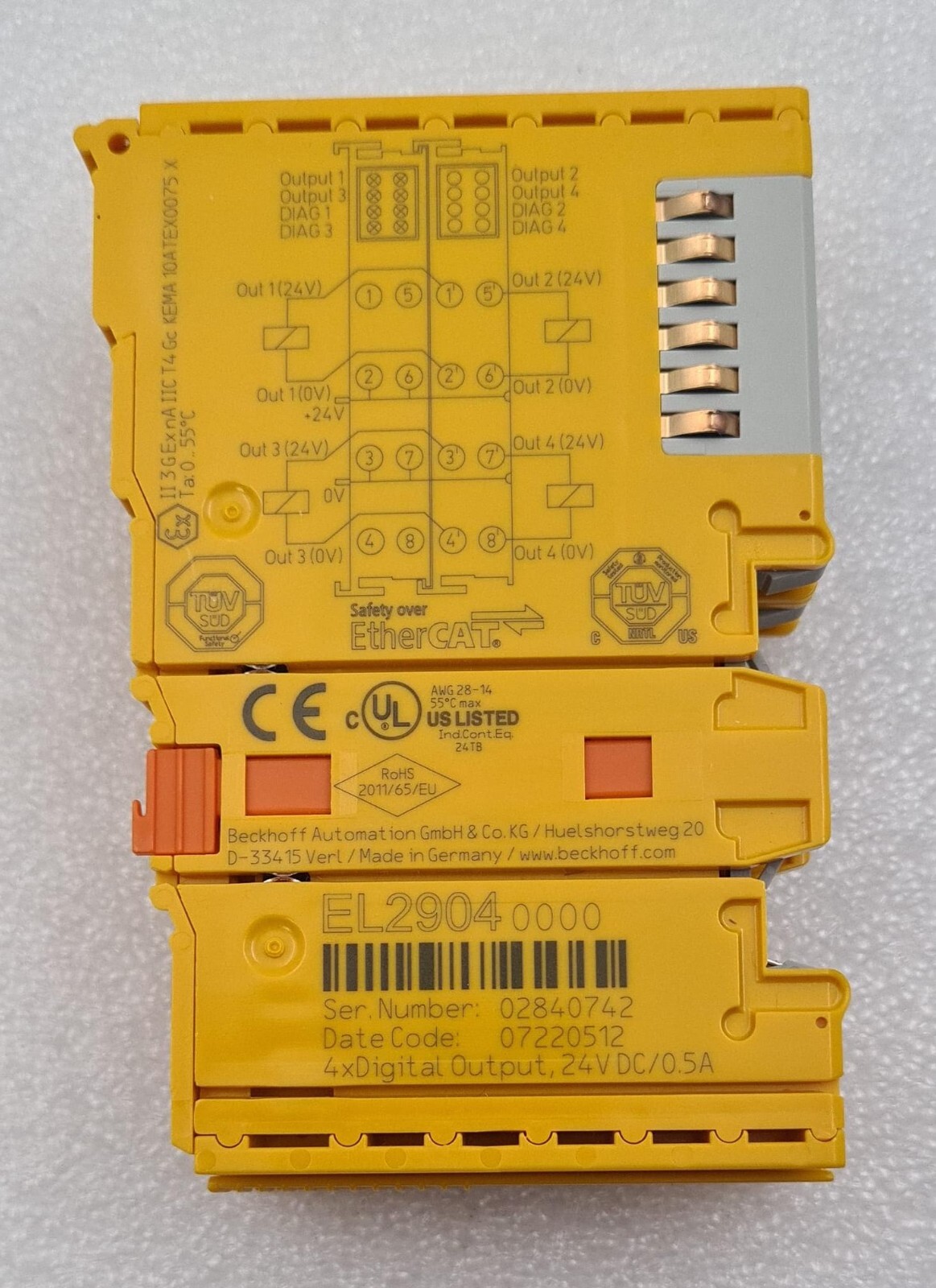 BECKHOFF EL2904 Analog Input Terminal Module 4-Channel Digital Output Module