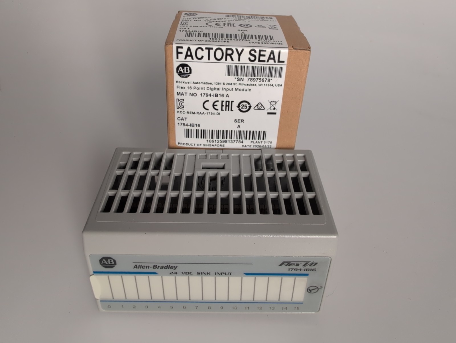 I/O Module, 16 Digital, Sink Inputs, 24VDC, Flex I/O, Allen-Bradley, 1794-IB16