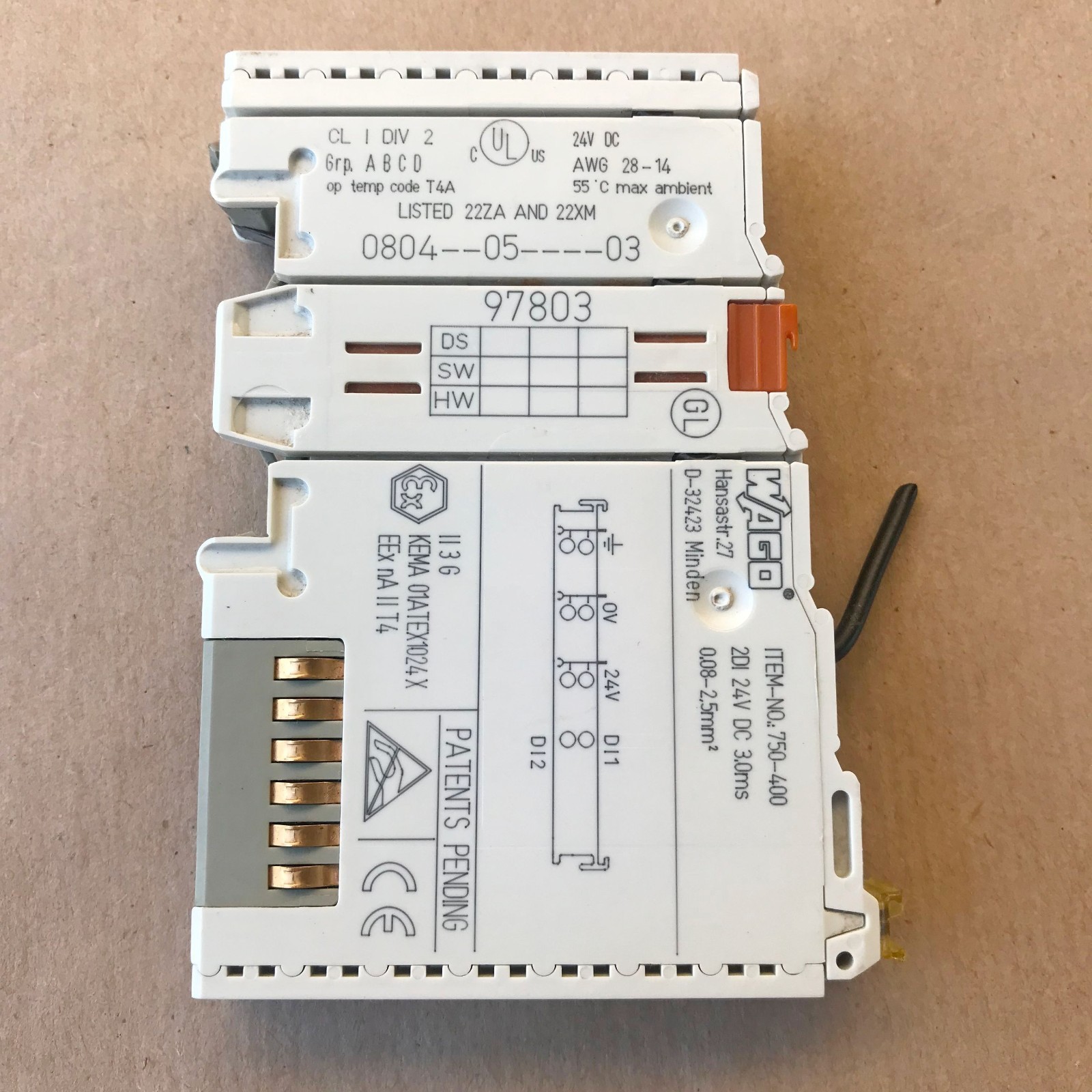 WAGO 750-400 DIGITAL INPUT MODULE