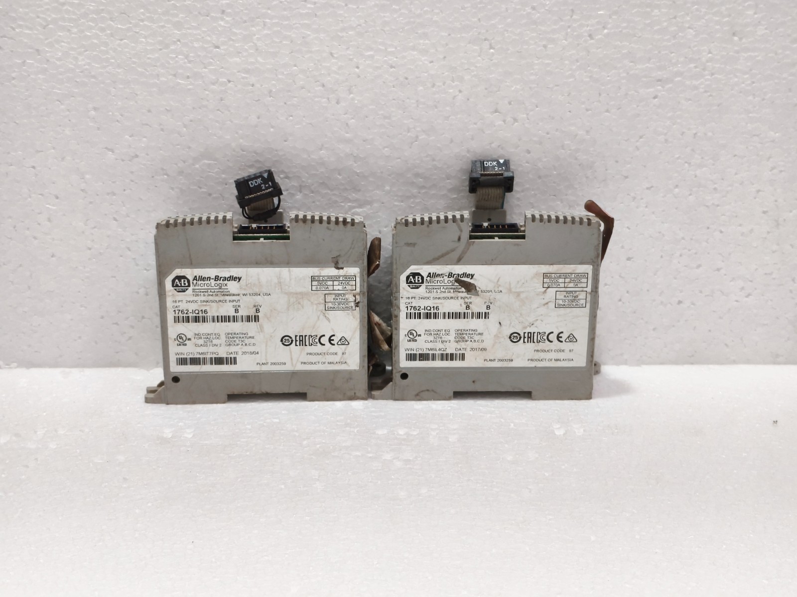 Allen-Bradley 1762-IQ16/B MicroLogix Input Module Lot Of 2Pcs