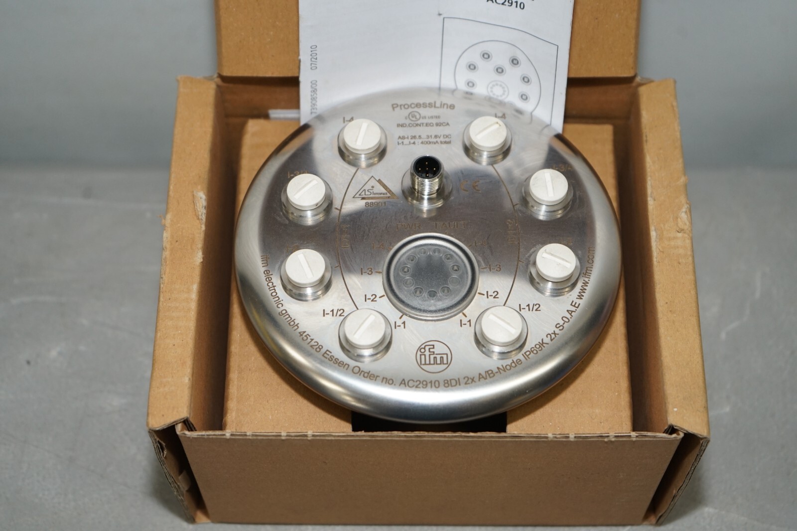 ^ IFM AC2910 AS-Interface Processline Module 8DI IP69K #X4787