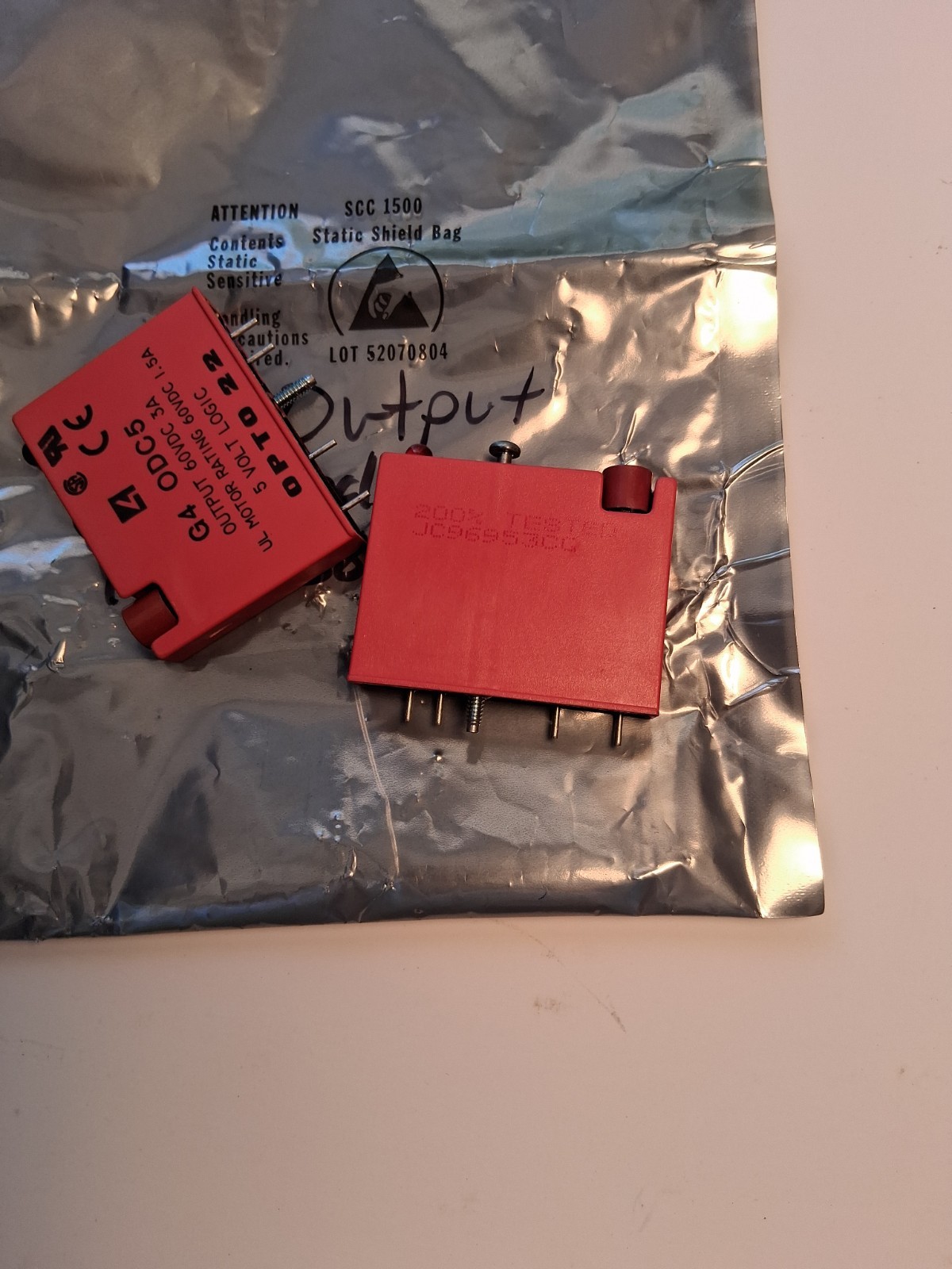 LOT OF 2 OPTO 22 G4 ODC5R OUTPUT DRY CONTACT 5 VOLT LOGIC RELAY