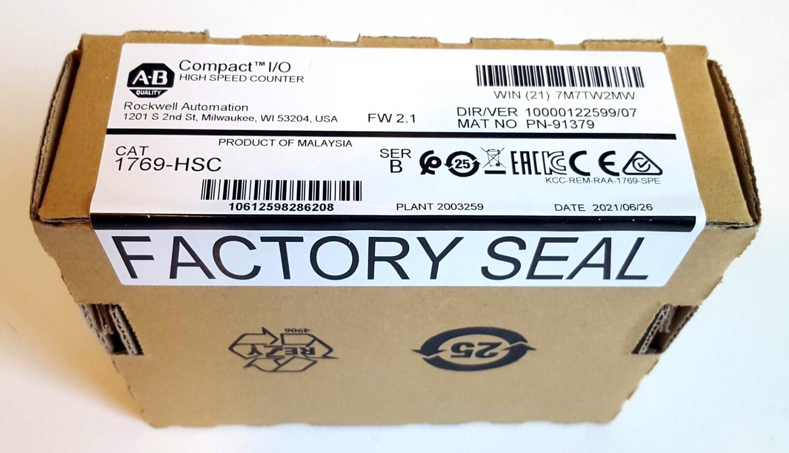 New 2021 Allen Bradley 1769-HSC CompactLogix High Speed Counter Module