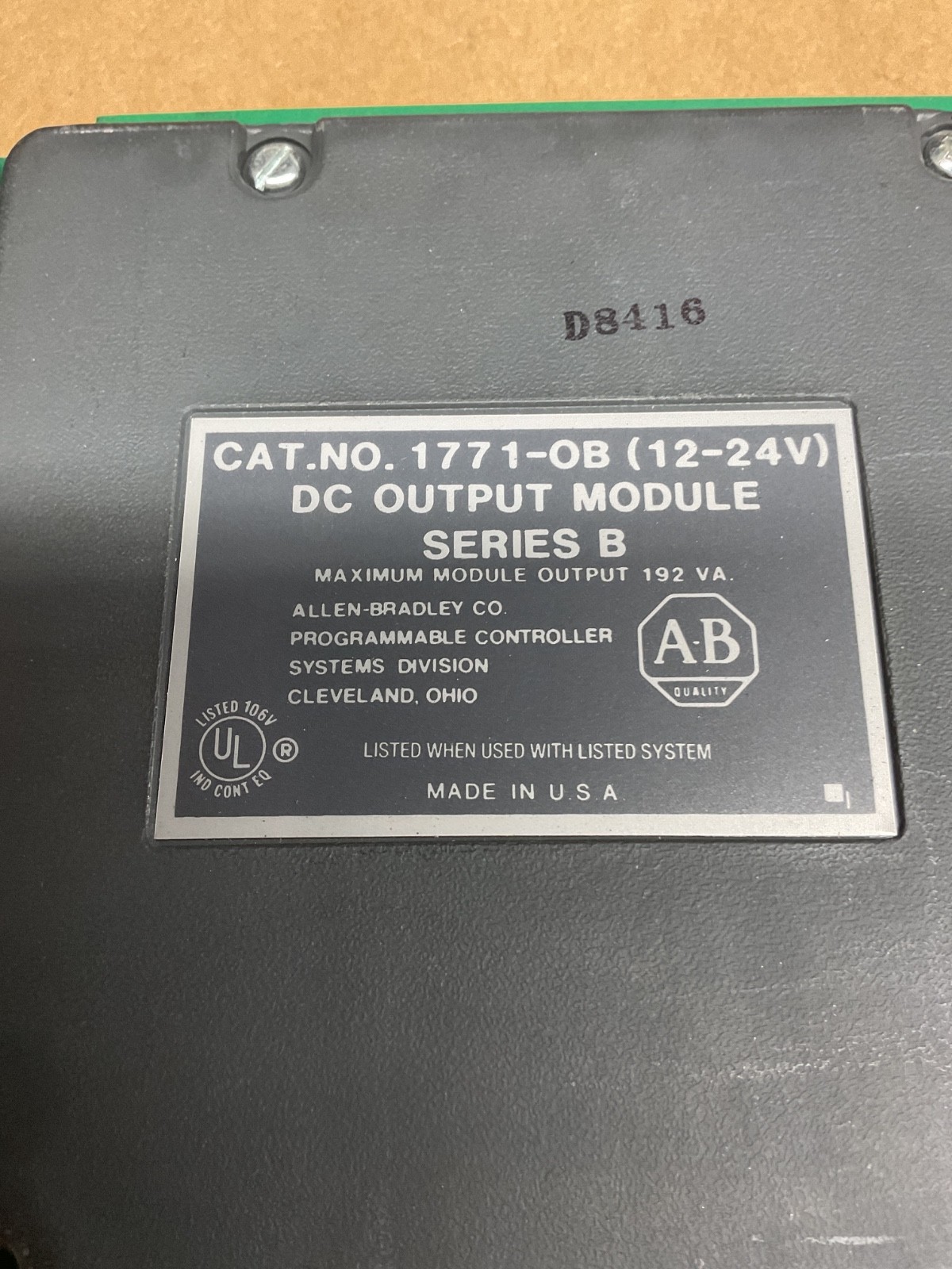 ALLEN BRADLEY 1771-OB DC OUTPUT MODULE #4012X113