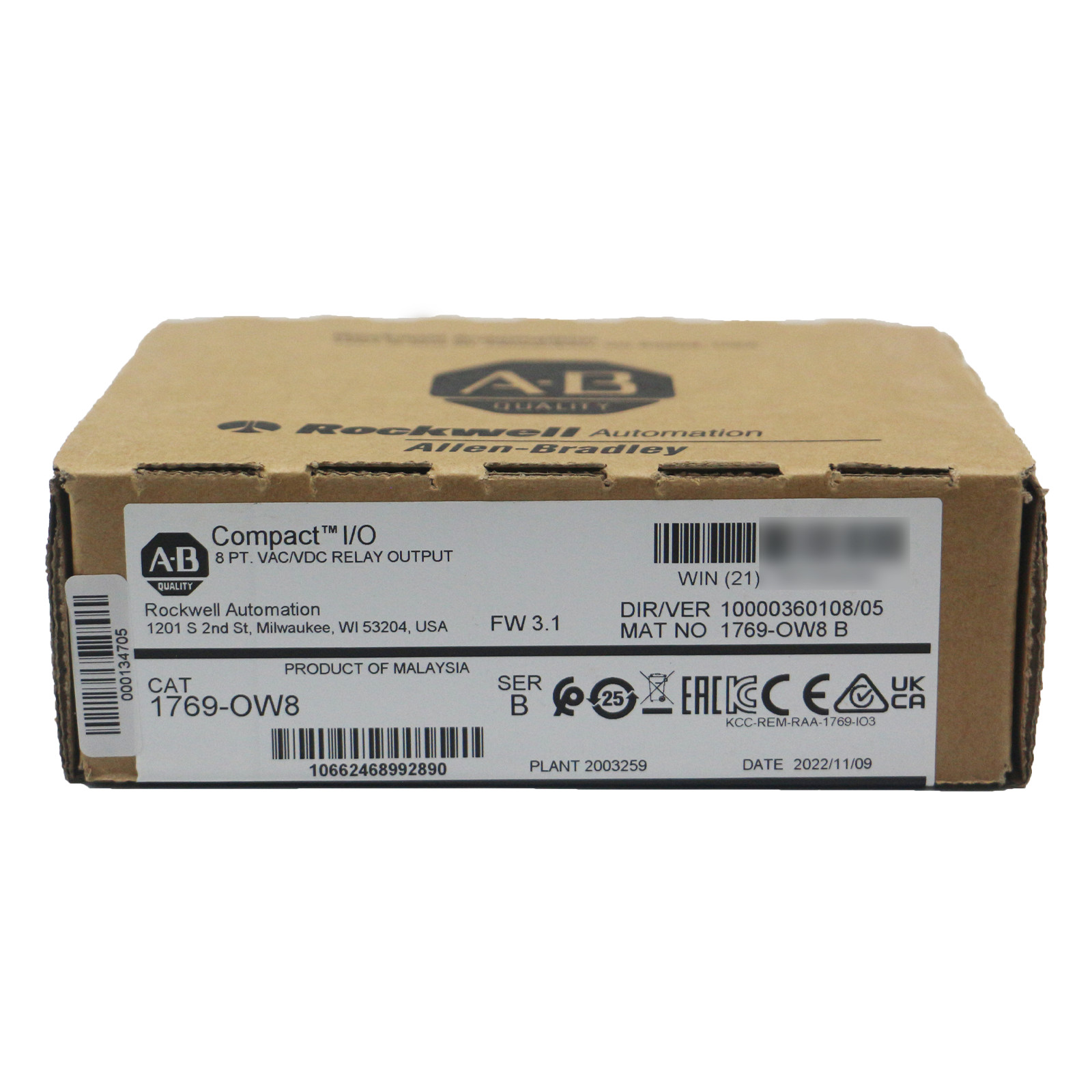New Allen-Bradley 1769-OW8 8 Point VAC/VDC Relay Output Module