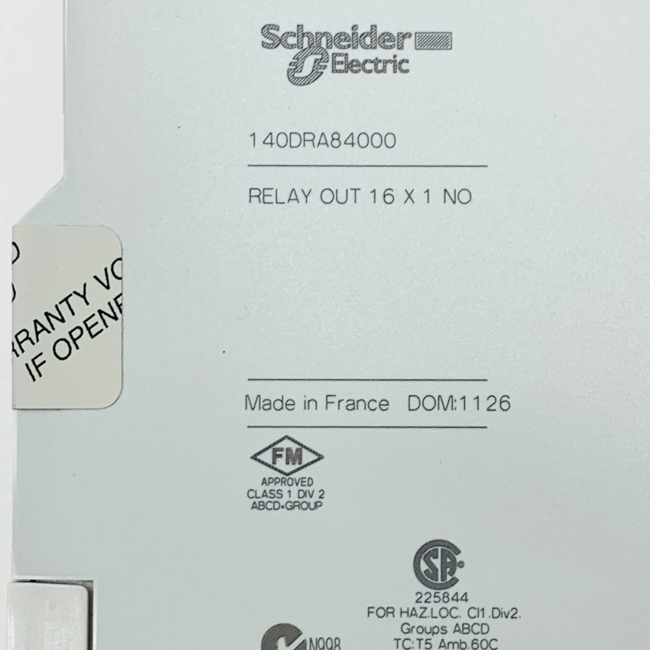 Schneider 140DRA84000 Discrete Output Relay Normally Open Module Modicon Quantum