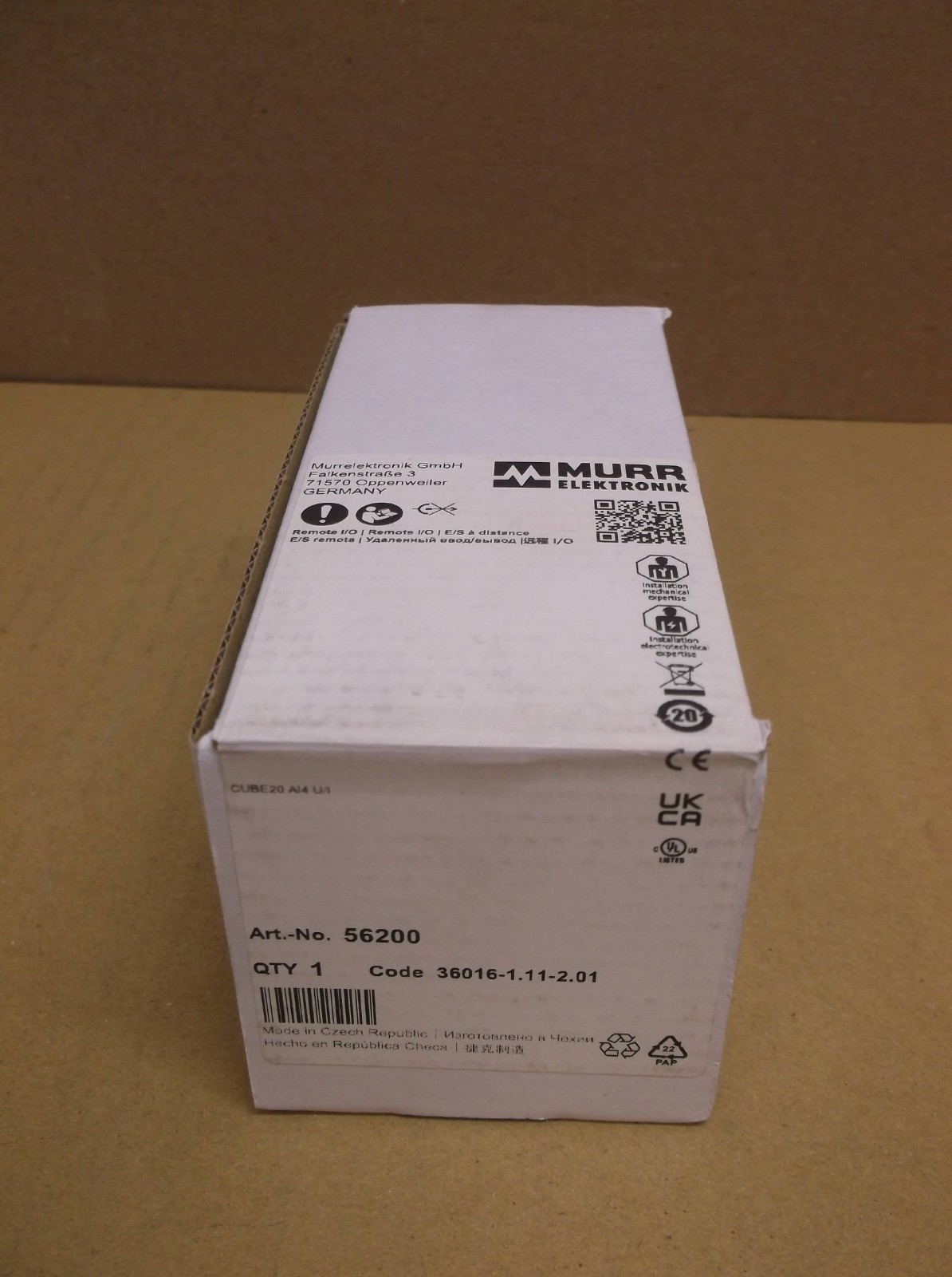 56200 Murr NEW In Box PLC Fieldbus I/O Terminal Block CUBE20 AI4 U/I