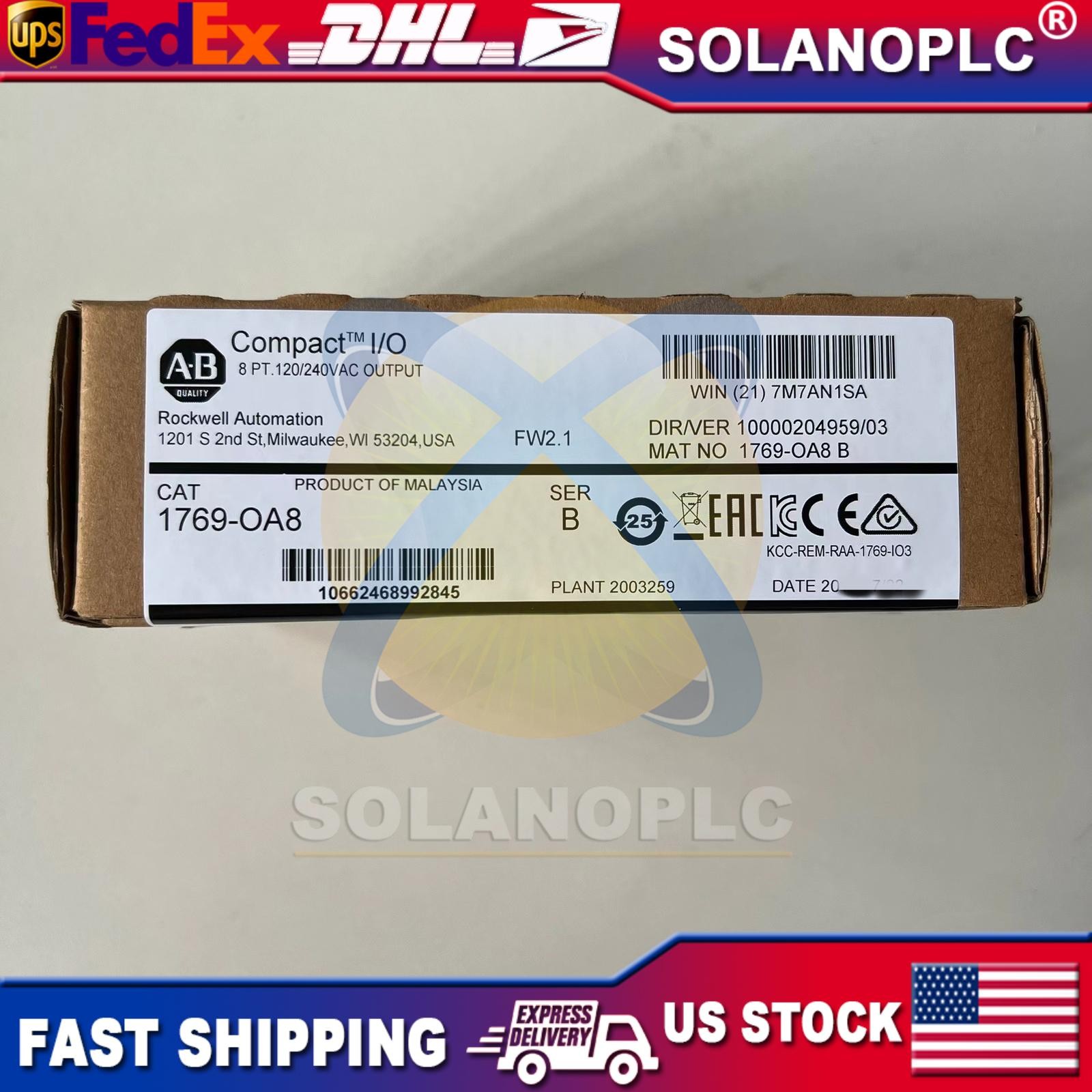 AB 1769-OA8 New Factory Sealed 1769OA8/B CompactLogix PLC Output Module