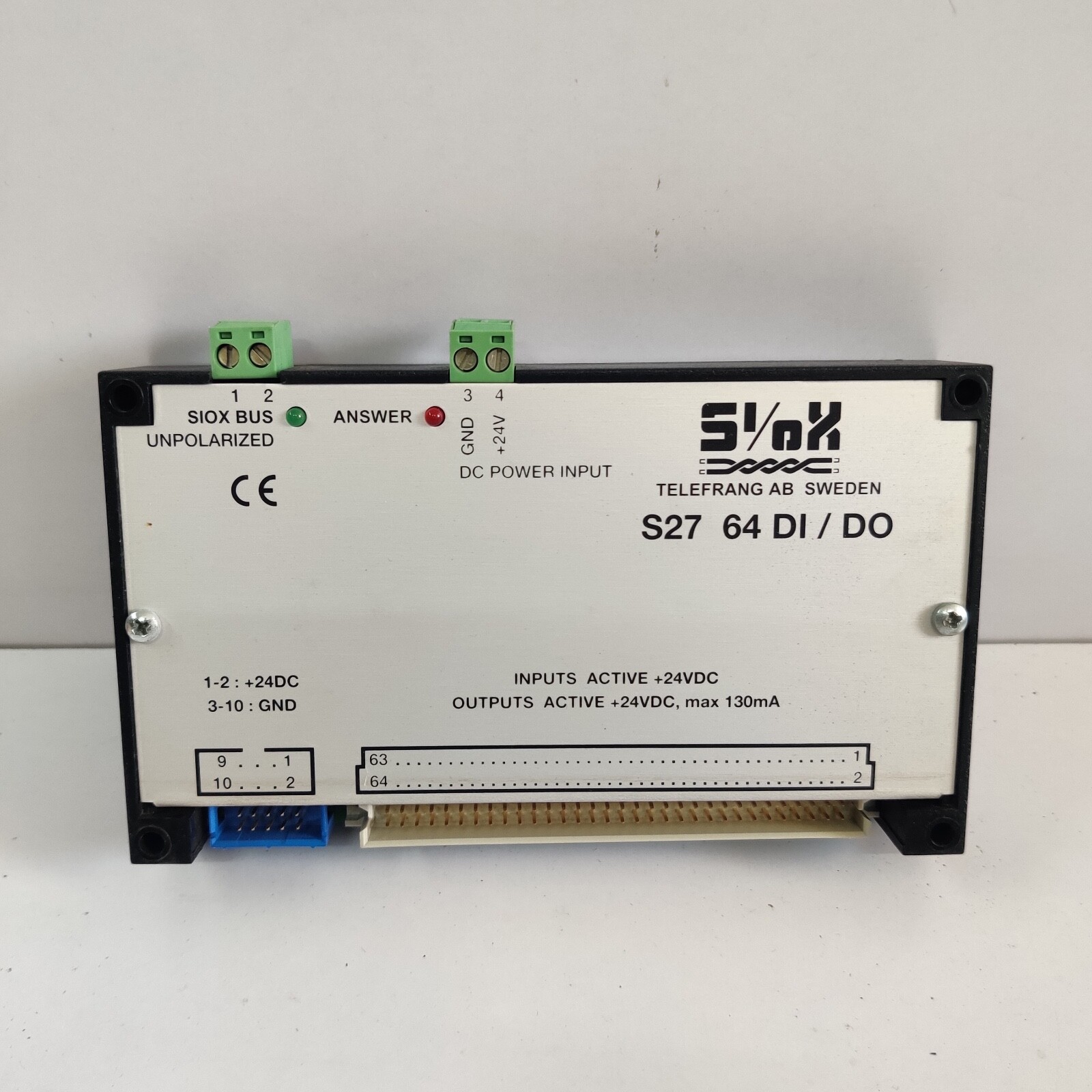 SIOX S27 64-DI/DO INPUT OUTPUT MODULE TELEFRANG 6SS27