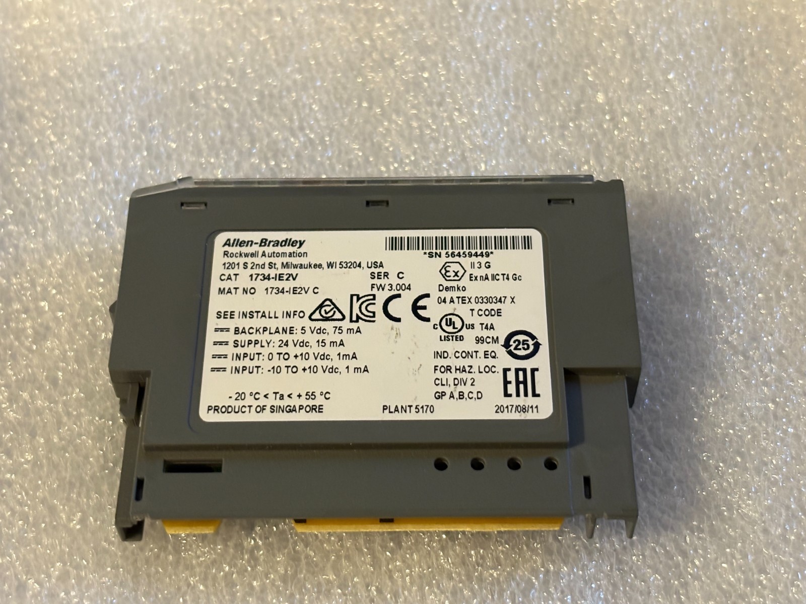 New Allen Bradley 1734-IE2V POINT I/O 2 Point Analog Input Module