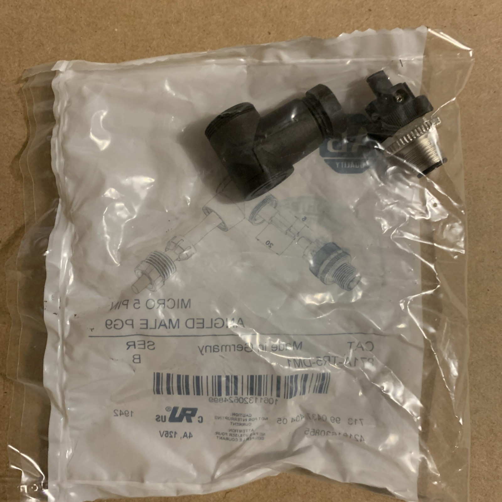 Allen Bradley 871A-TR5-DM1 Ser. B MICRO 5 PIN ANGLED MALE PG9