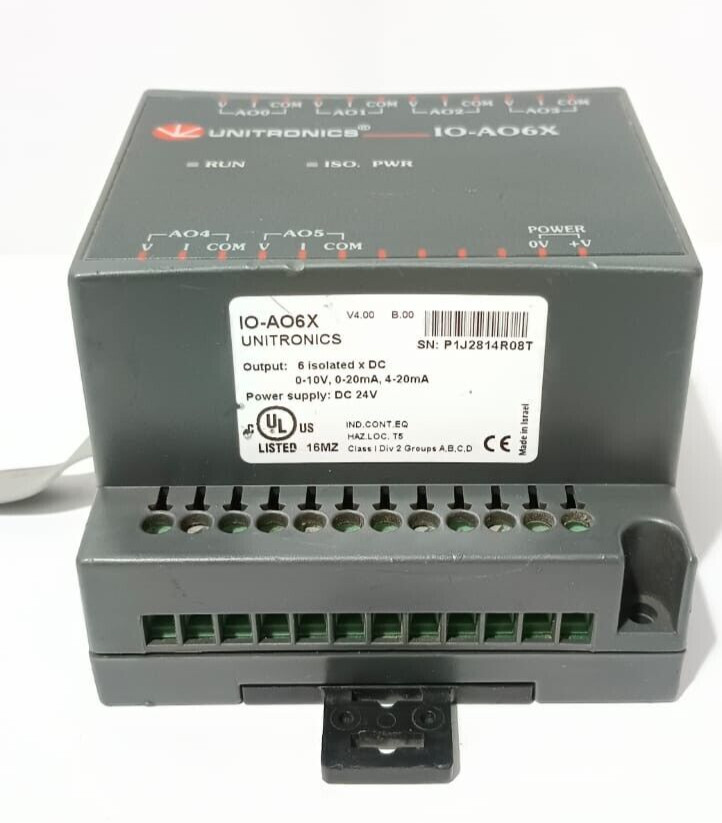 UNITRONICS IO-AO6X, ISOLATED ANALOG OUTPUTS MODULE