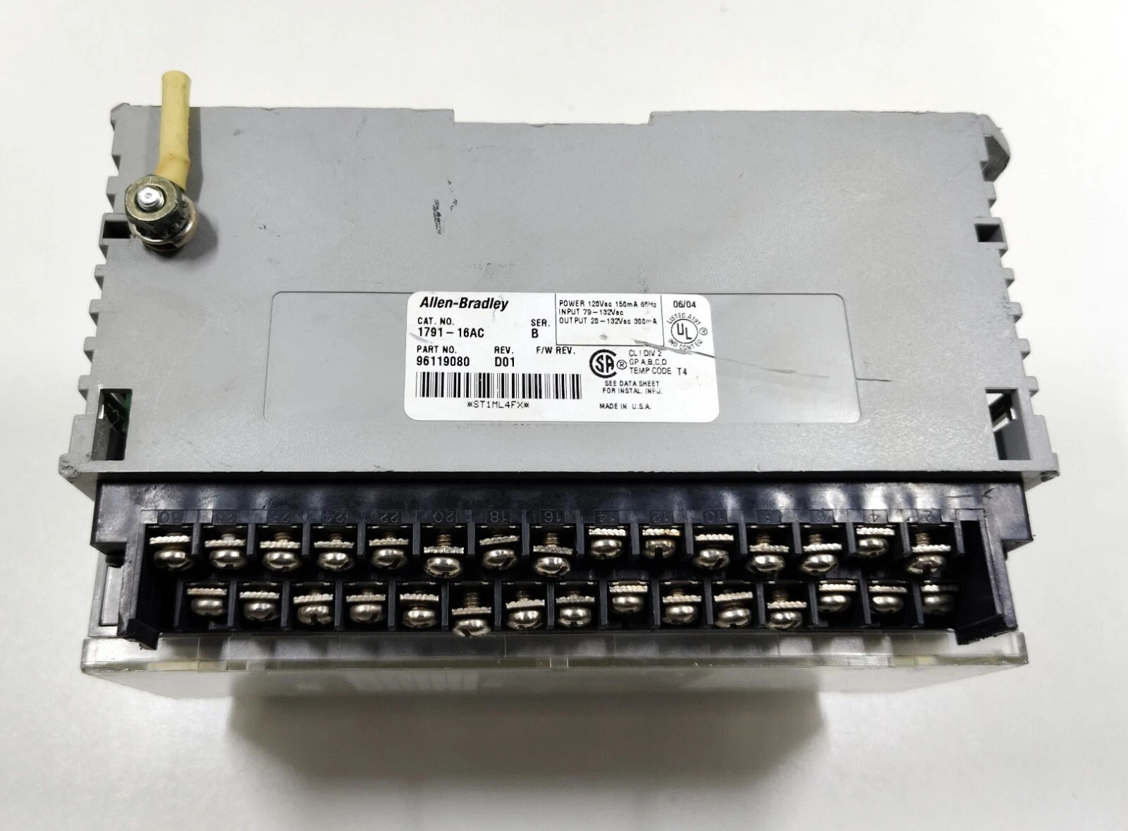 ALLEN BRADLEY 1791-16AC BLOCK I/O MODULES (Series B) Rev:D01