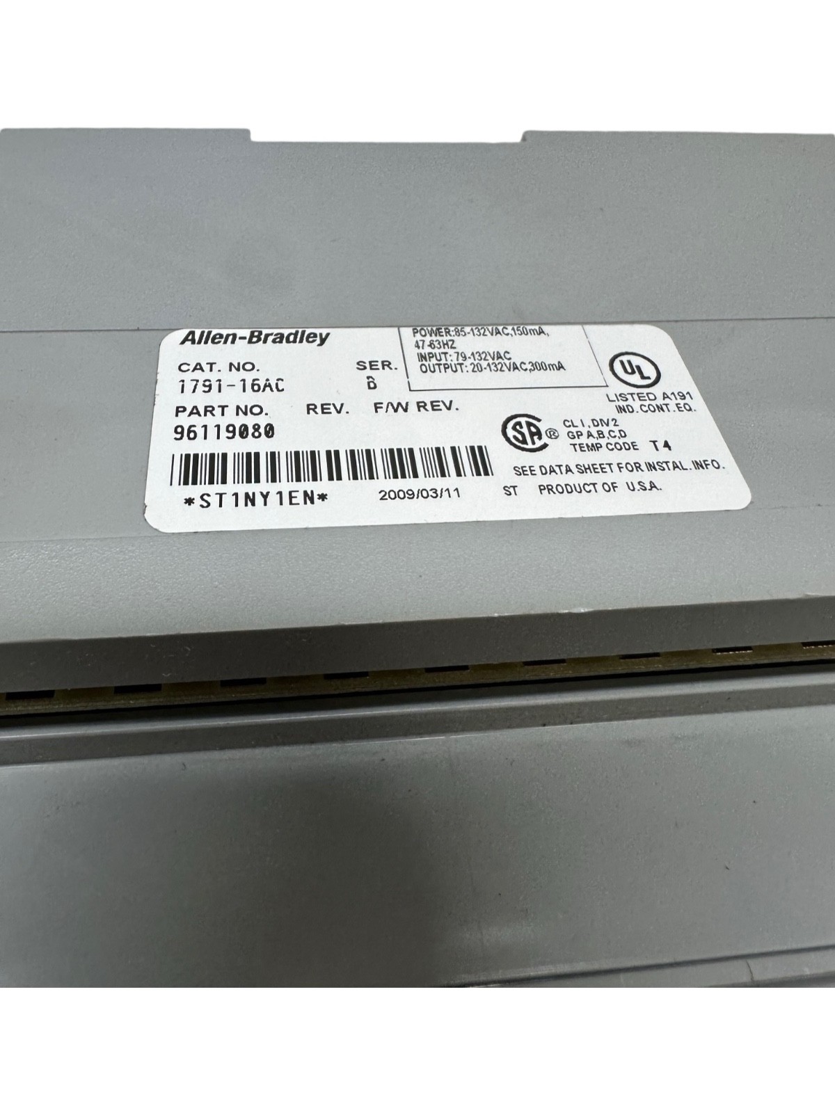 Allen-Bradley 1791-16AC, 96119080 Ser.B 120VAC Block I/O Module **SALE**